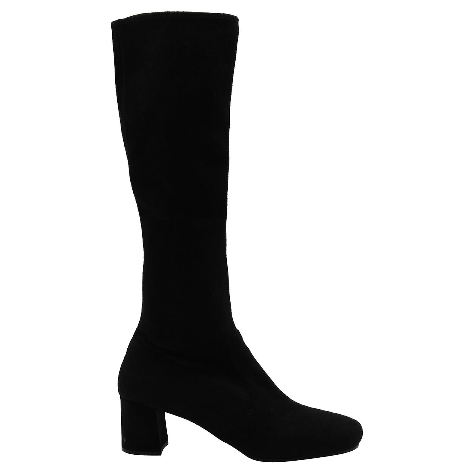Prada Black Suede Knee High Boots Synthetic Joli Closet