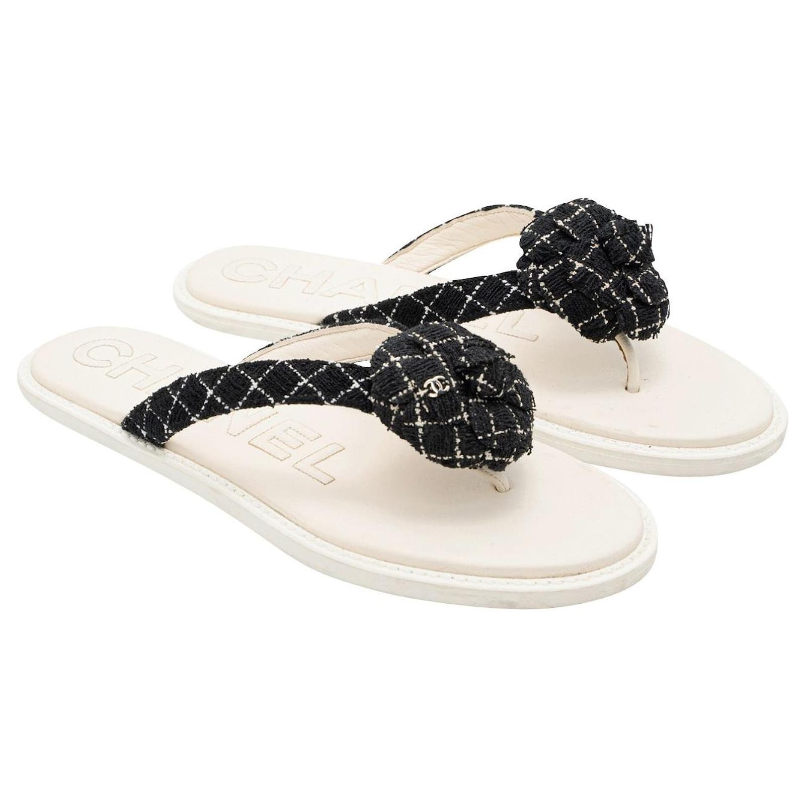 CHANEL 22S Camellia Leather Sandals 36 *New - Timeless Luxuries