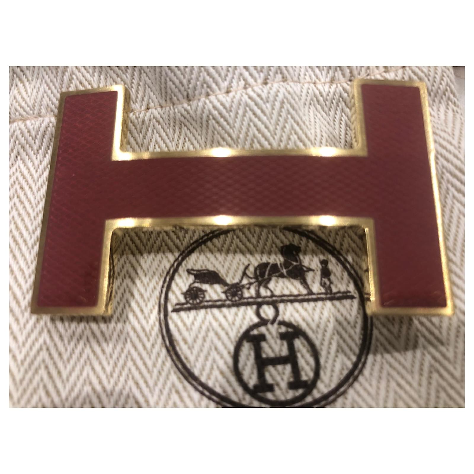 Constance Hermès Quiz Métal Bordeaux ref.738303 Joli Closet