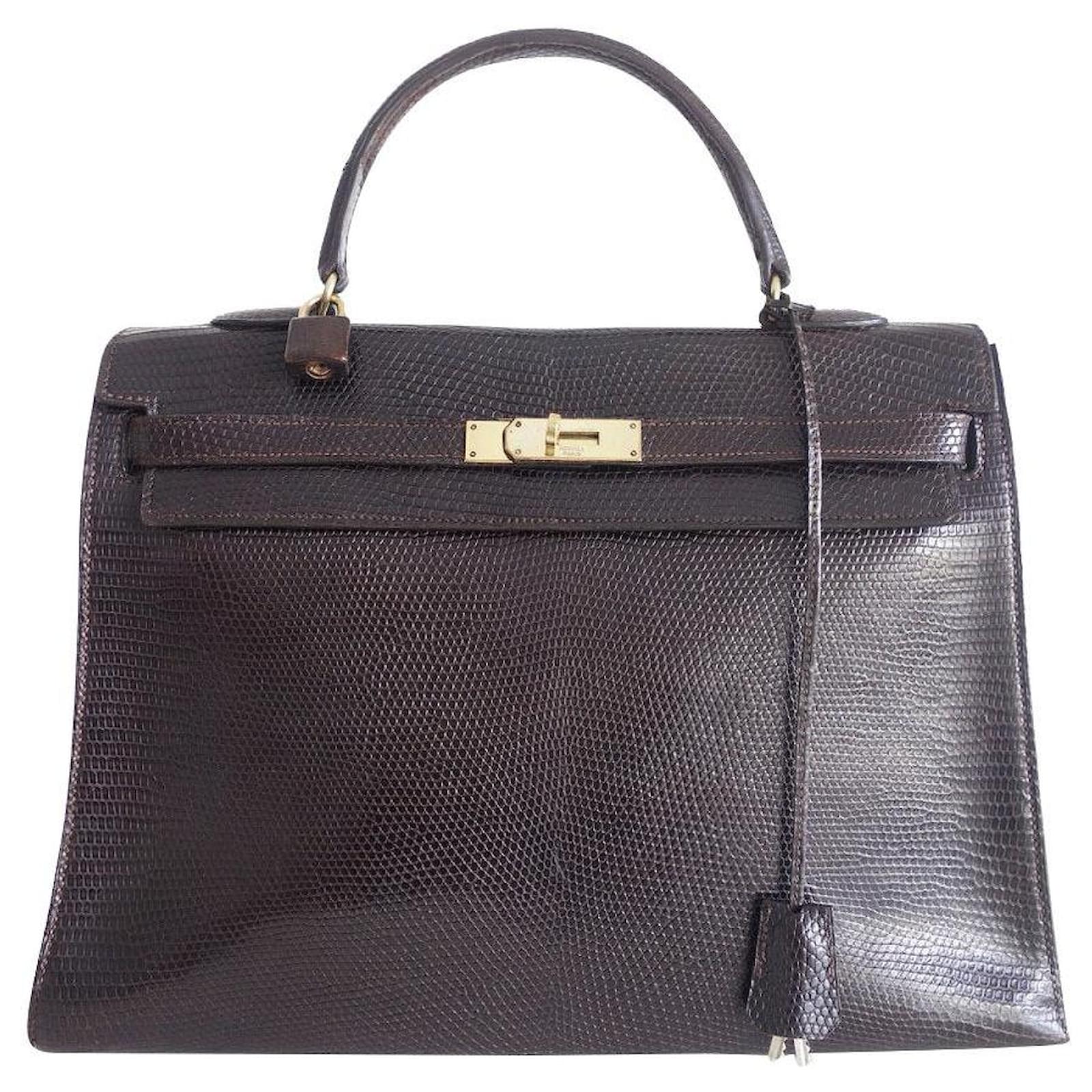Hermès Hermes Kelly bag 35 lizard Brown Exotic leather ref.741884 - Joli  Closet