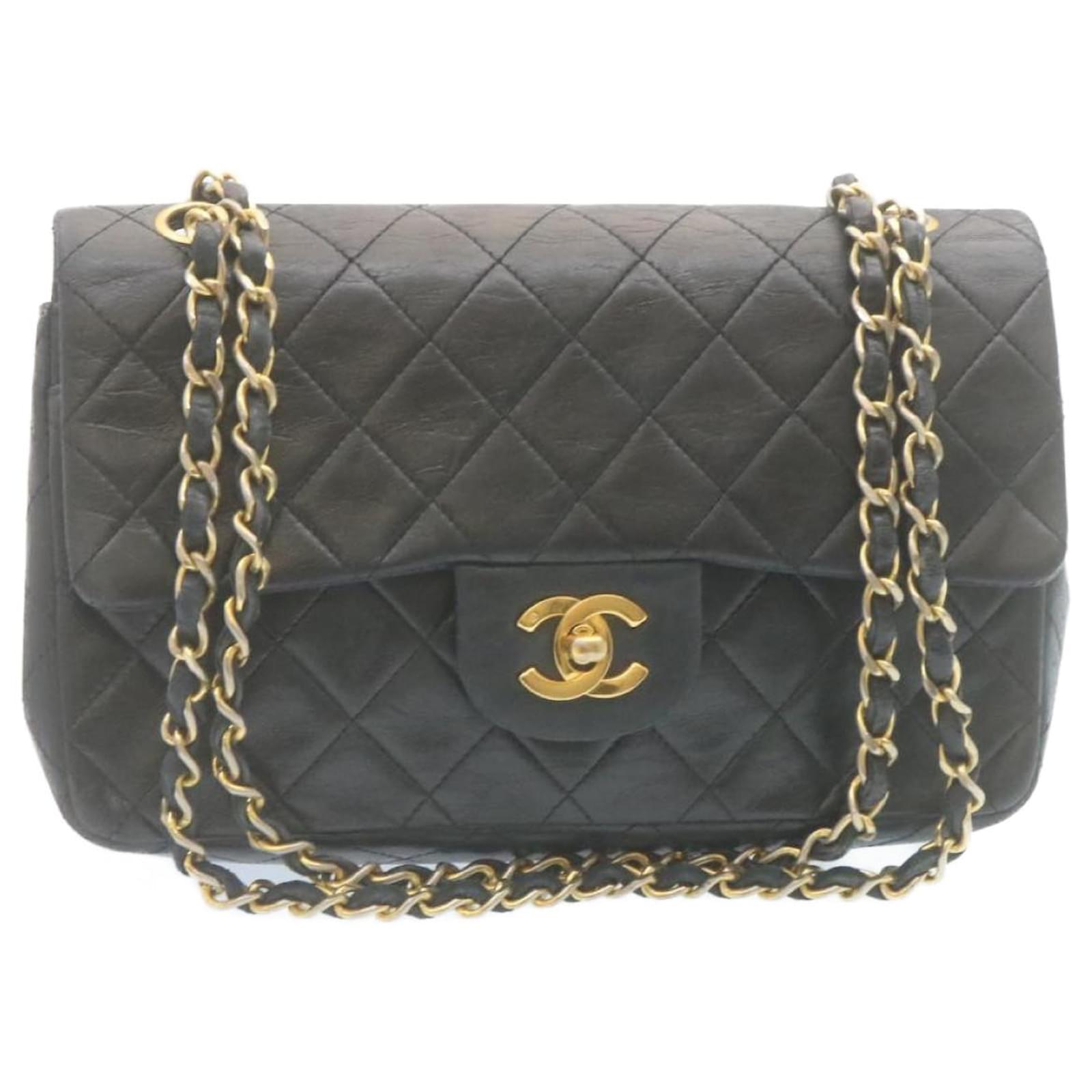 Vintage Chanel Quilted Matelasse CC Logo Lambskin Trapezoid Chain