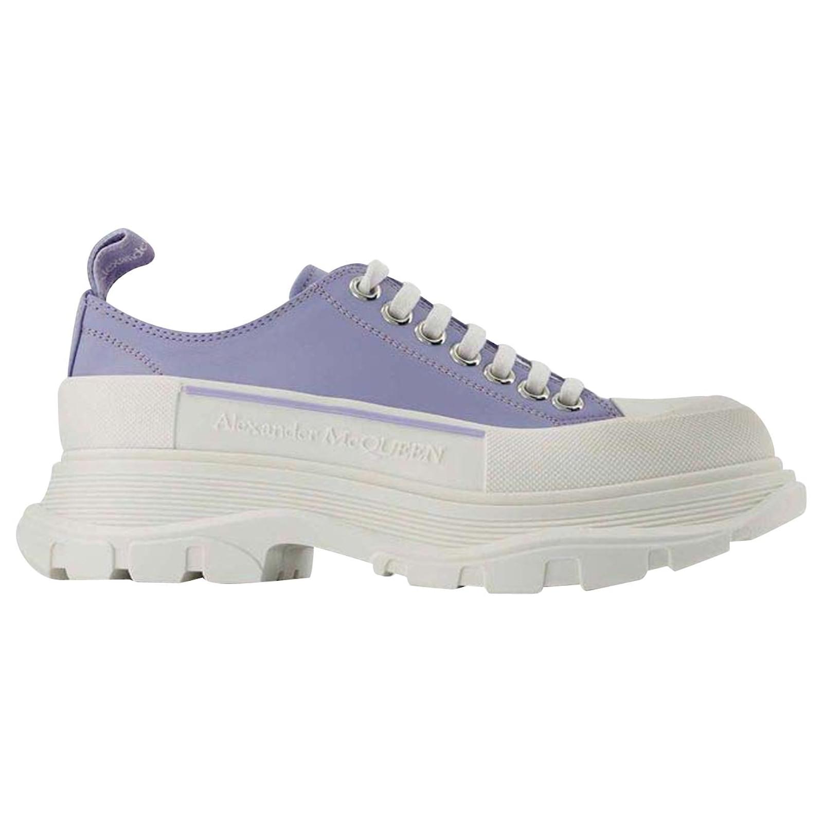 Tread Slick Sneakers - Alexander Mcqueen - Lilac/White - Leather Multiple colors ref.743269 - Joli