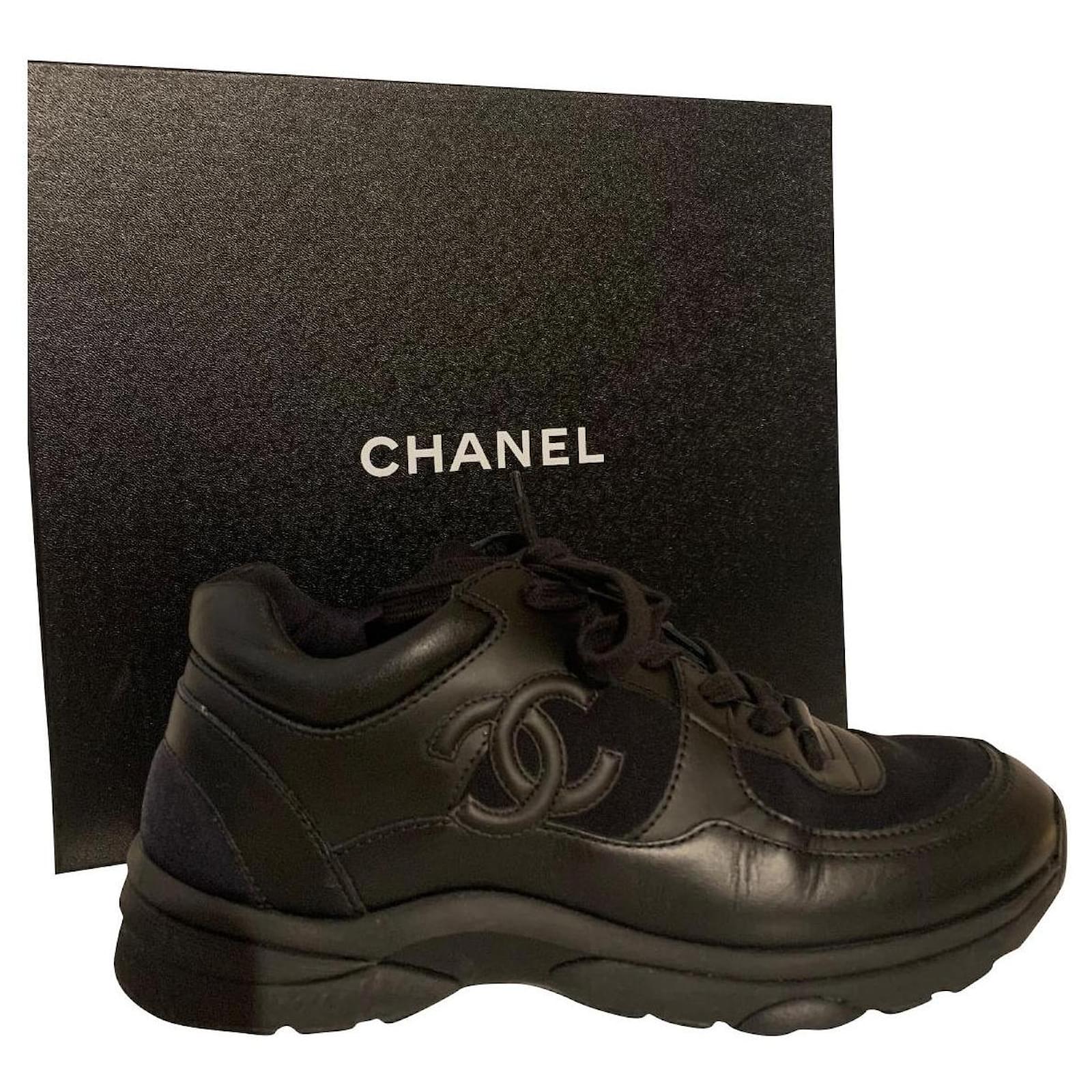 Chanel RARE BLACK SNEAKERS CLASSIC SIZE 40 Leather ref.743574 Joli Closet
