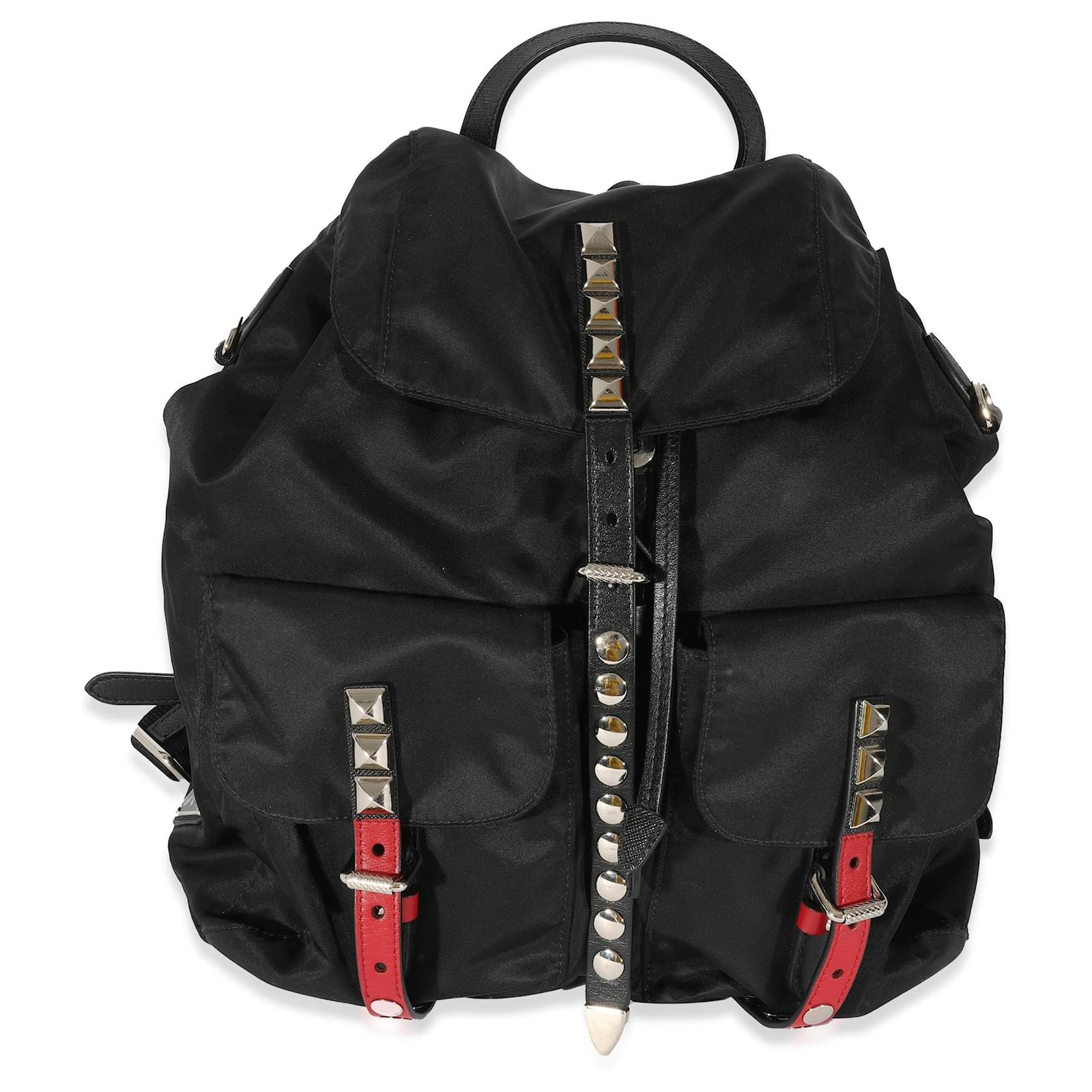 Prada studded nylon on sale backpack