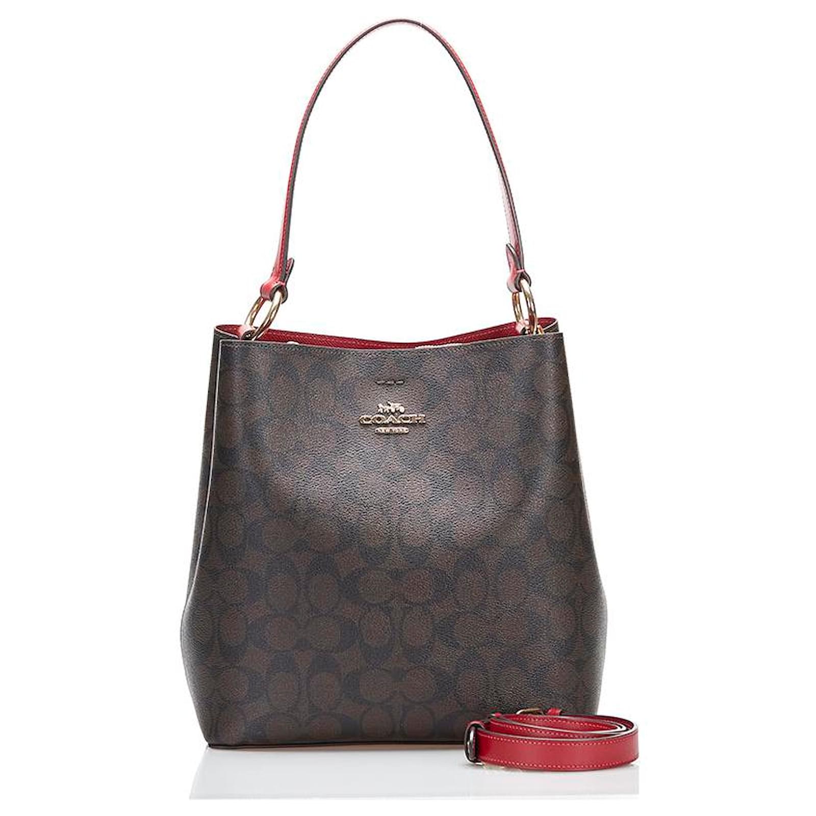 Coach Borsa a secchiello firmata Town Marrone Joli Closet
