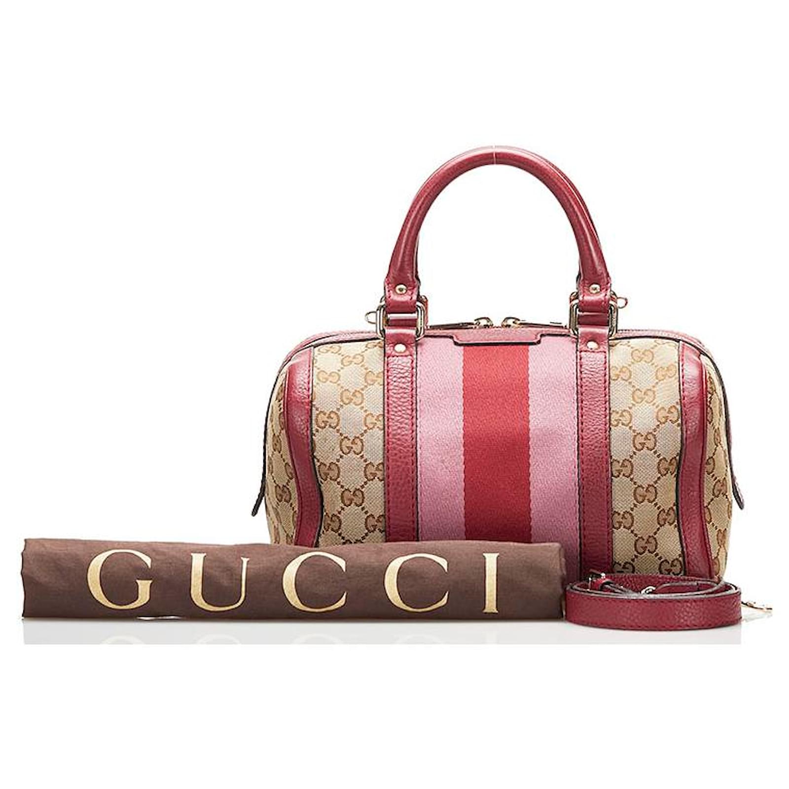 Gucci GG Supreme Small Joy Boston Bag Red ref.745380 - Joli Closet