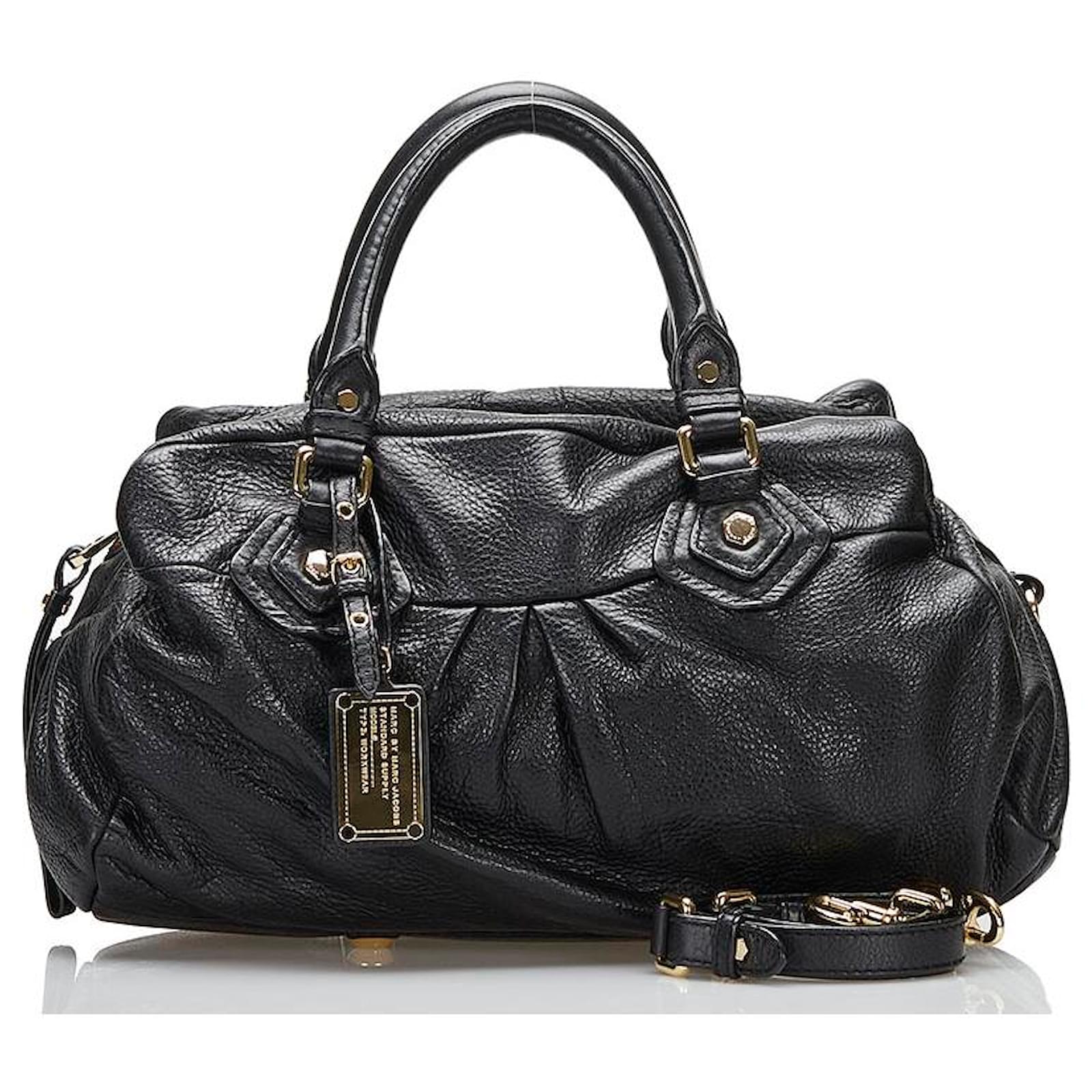 Marc Jacobs Classic Q Leather Groovee Bag Black Pony-style