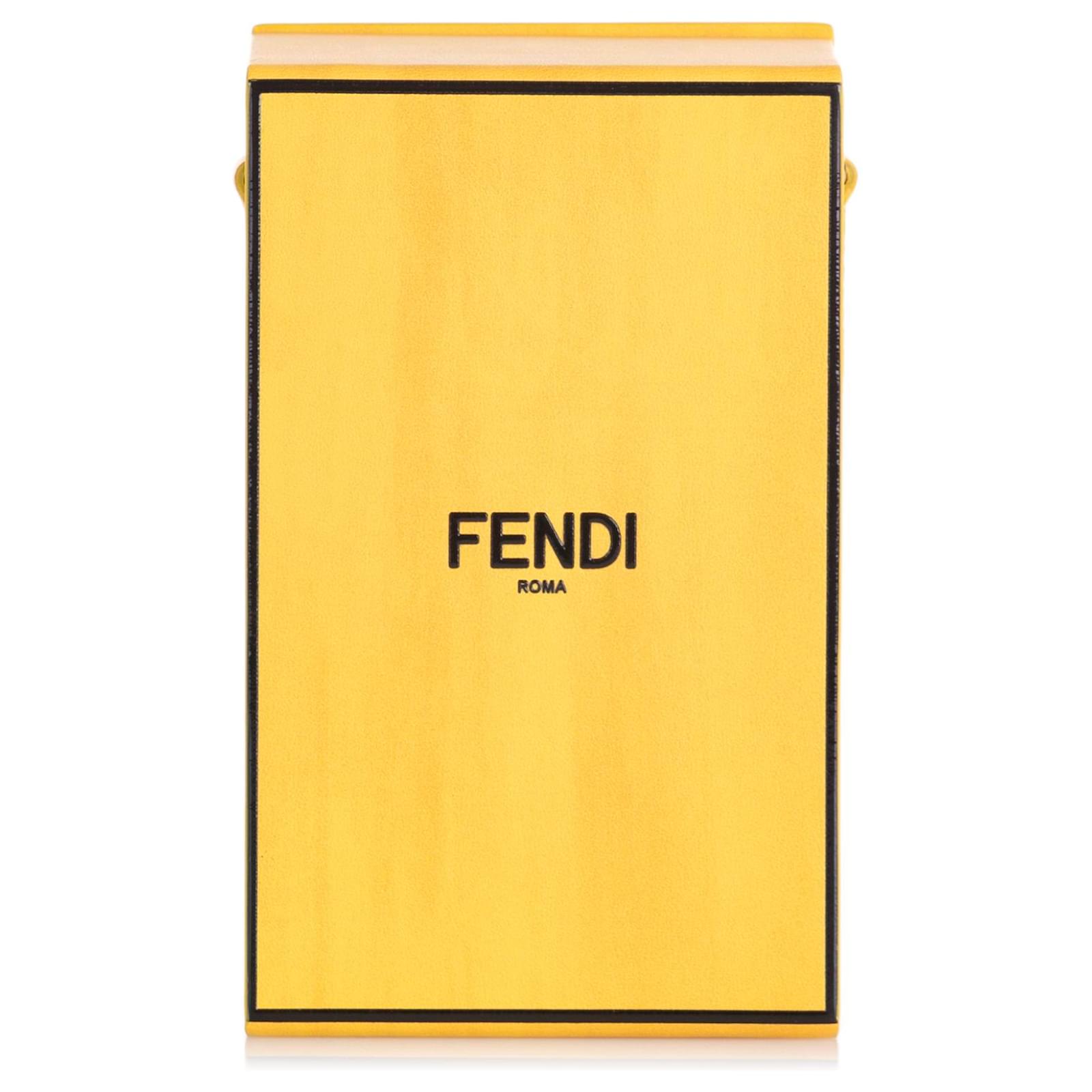 Fendi Yellow Vertical Box Bag Leather Pony-style calfskin ref