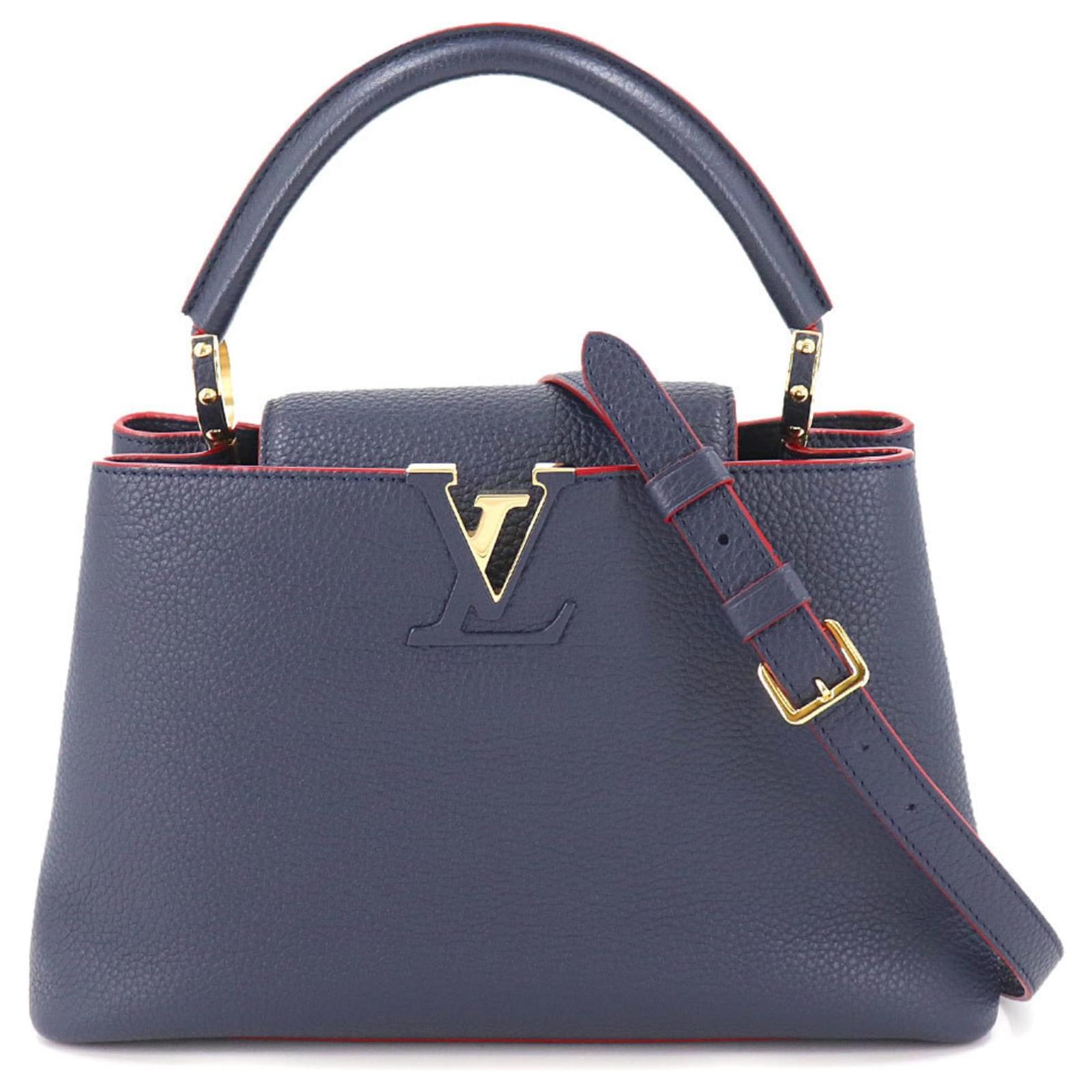 Louis Vuitton Capucines BB handbag with strap in Navy Blue leather