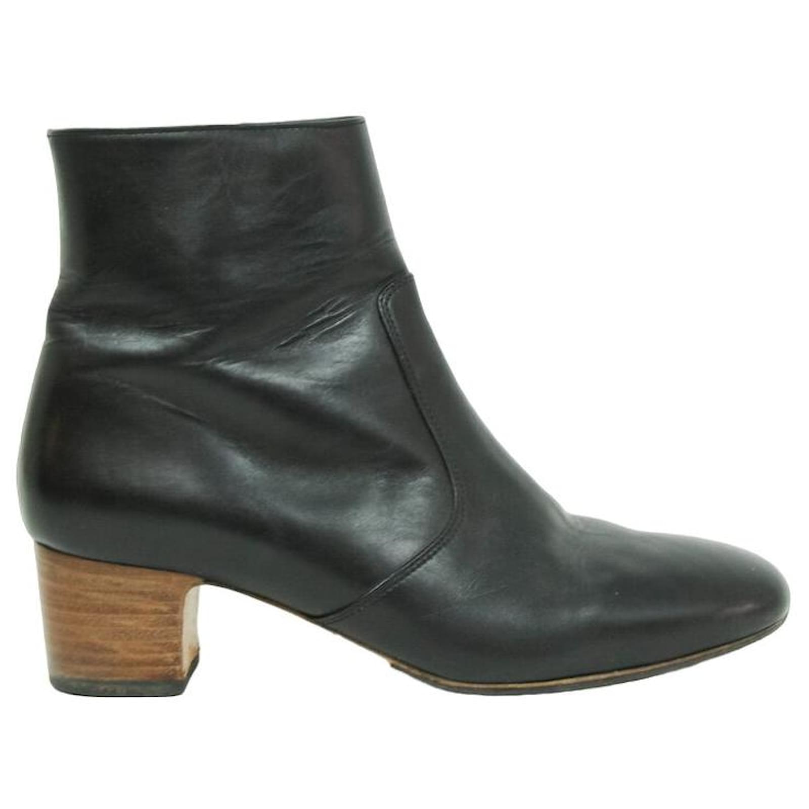 Boots Apc 39 Black Leather ref.747542 Joli Closet