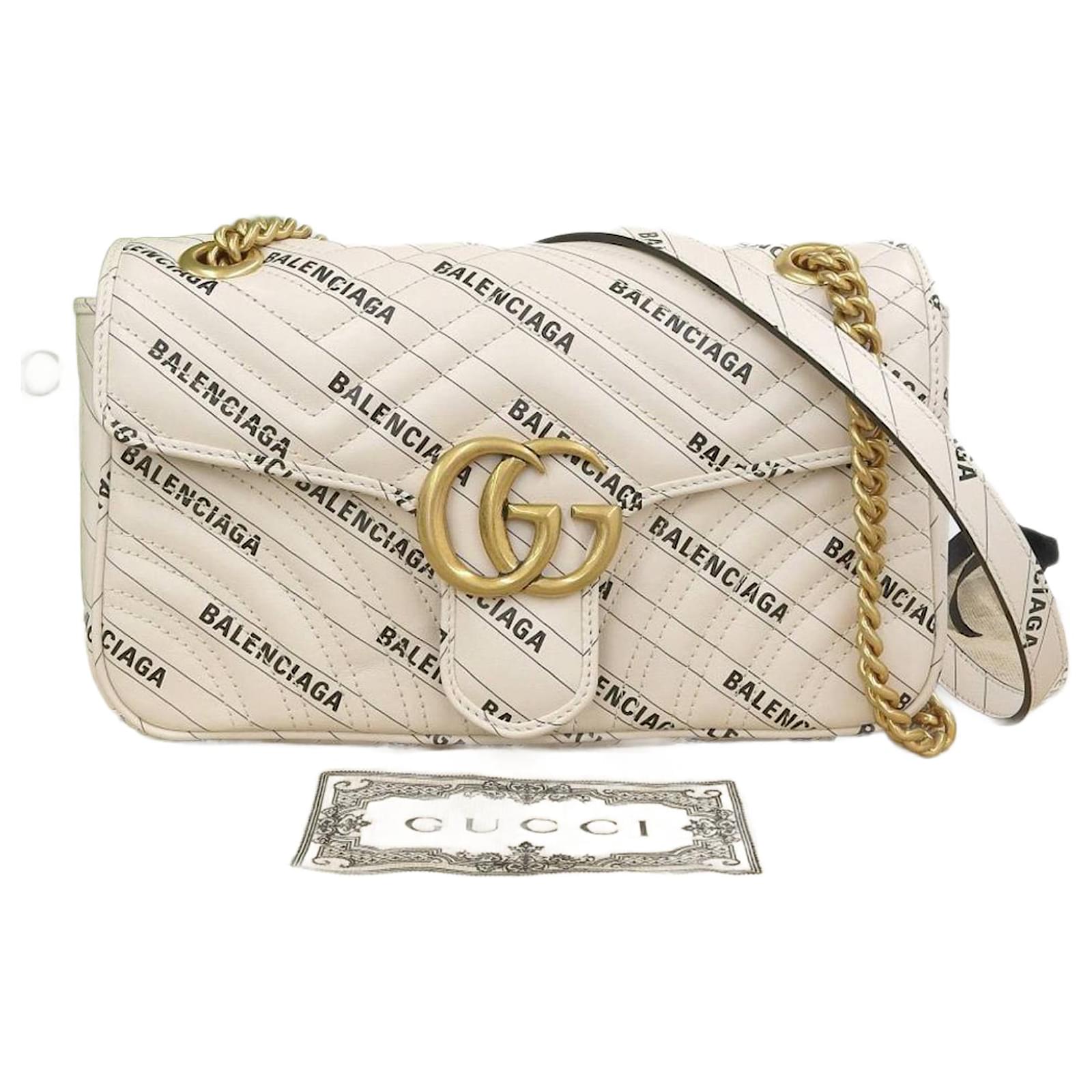 Gucci: White Super Mini GG Marmont Bag
