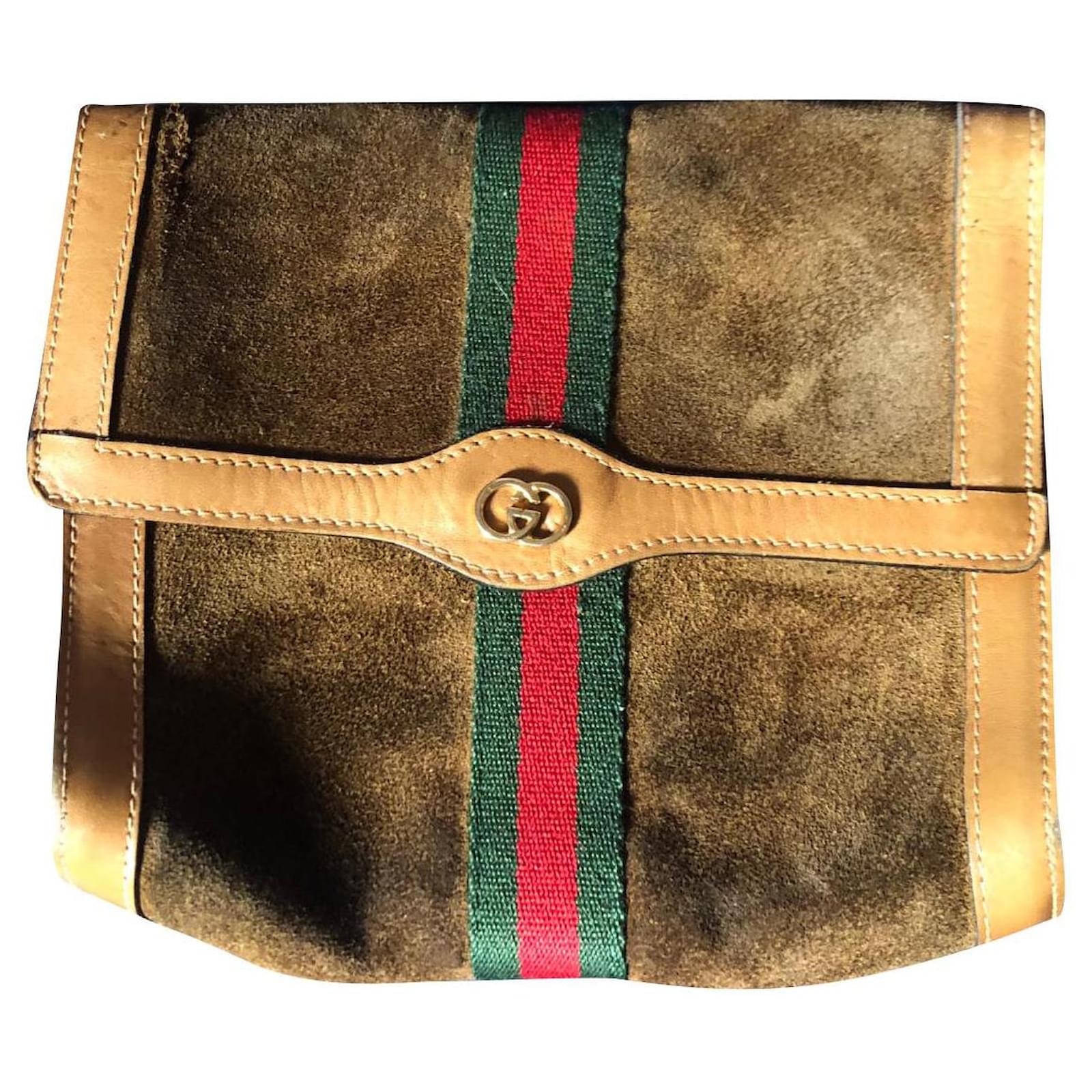 Gucci clutch Light brown Suede ref.748831 Joli Closet