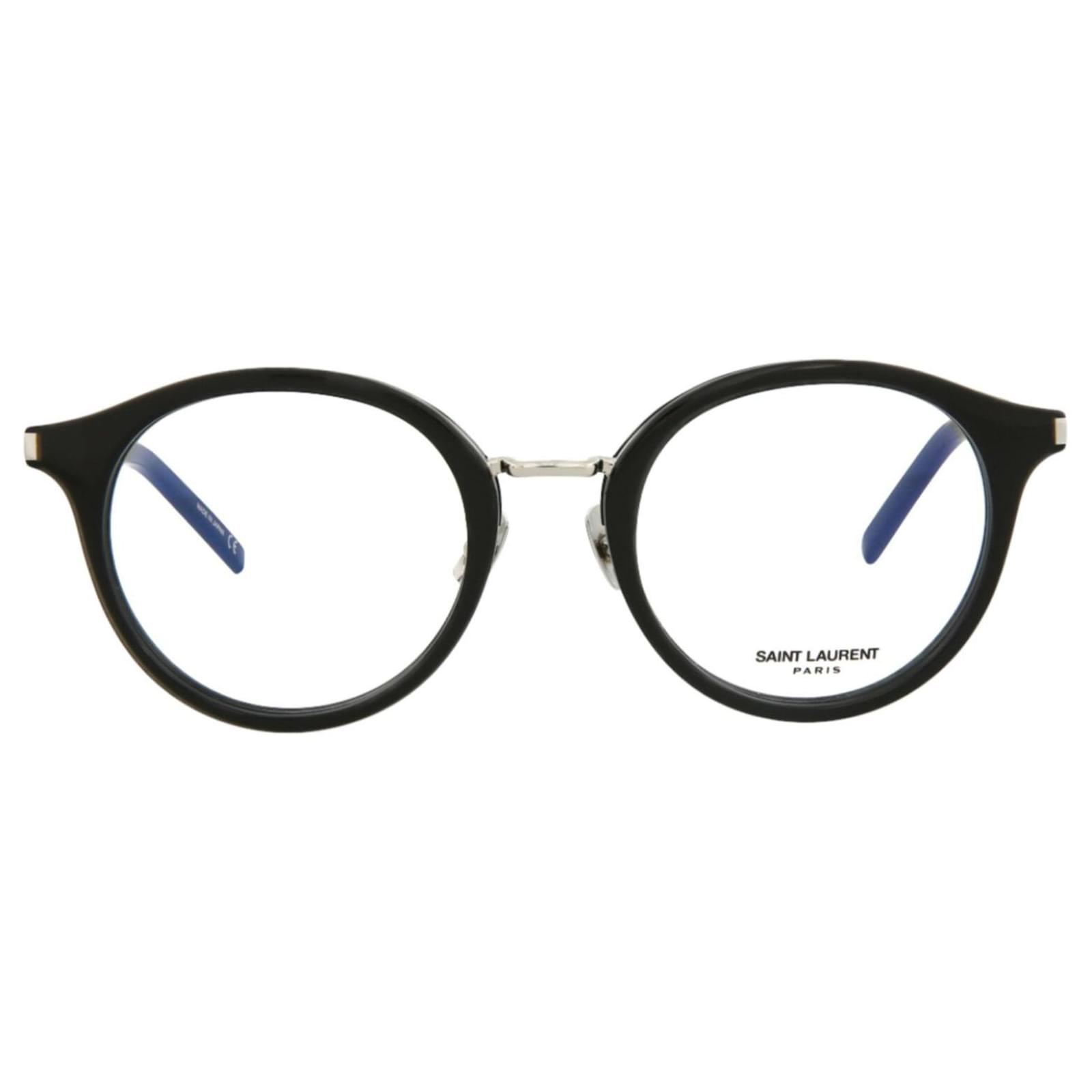 Saint Laurent Round Frame Acetate Optical Frames Black Cellulose Fibre Ref748893 Joli Closet 6833