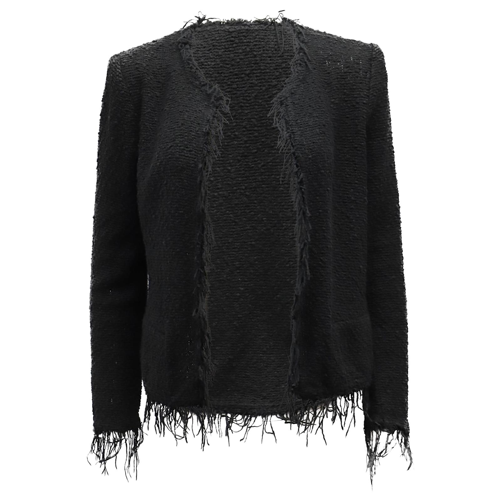 Skintan Fringed Diamond Veste de motard en cuir à franges Pour homme - noir - Small