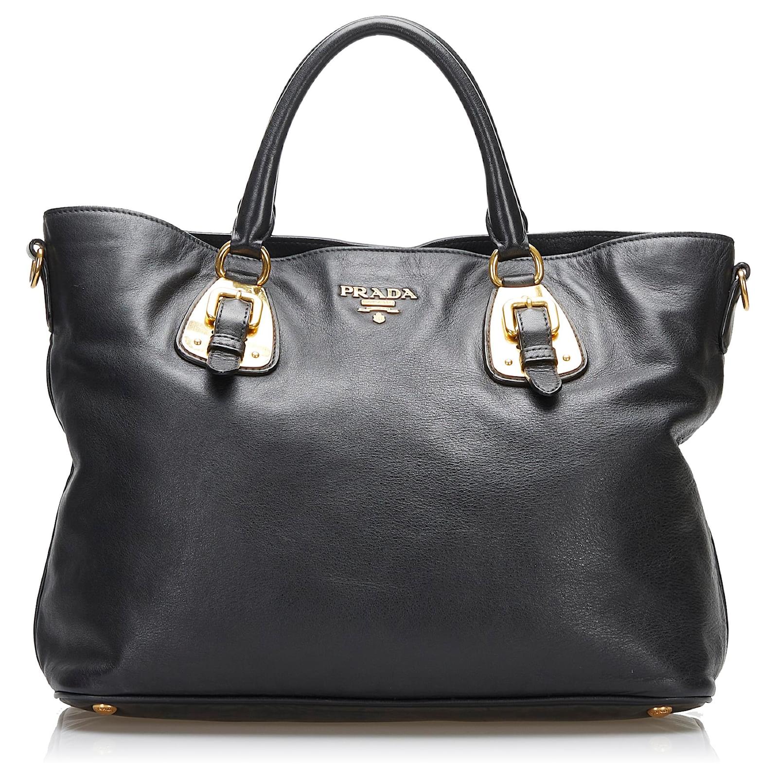 Prada calf clearance leather tote bag