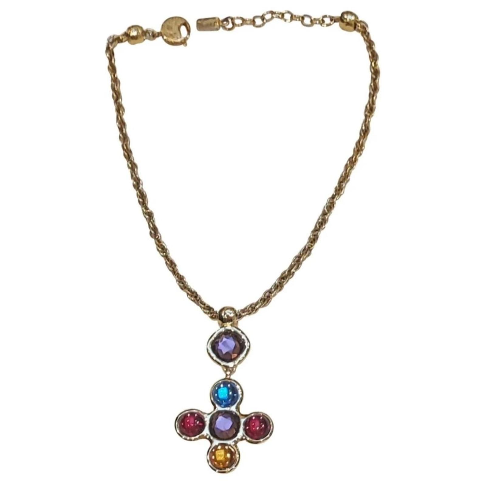 Yves Saint Laurent Necklaces Damier ebene Steel ref.749897 Joli Closet