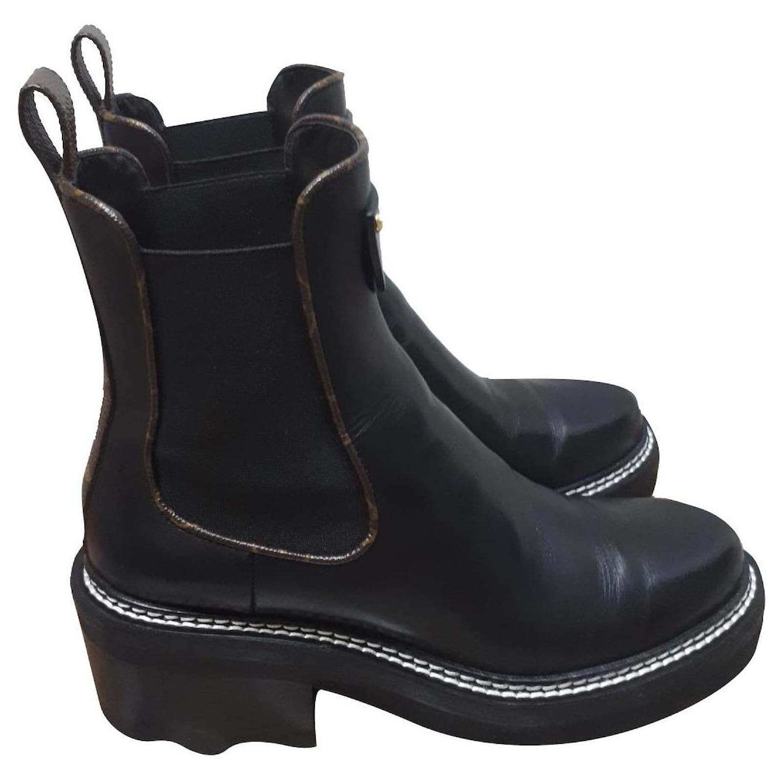 Louis Vuitton LV Beaubourg Ankle Boot Black Leather ref.749940 - Joli Closet