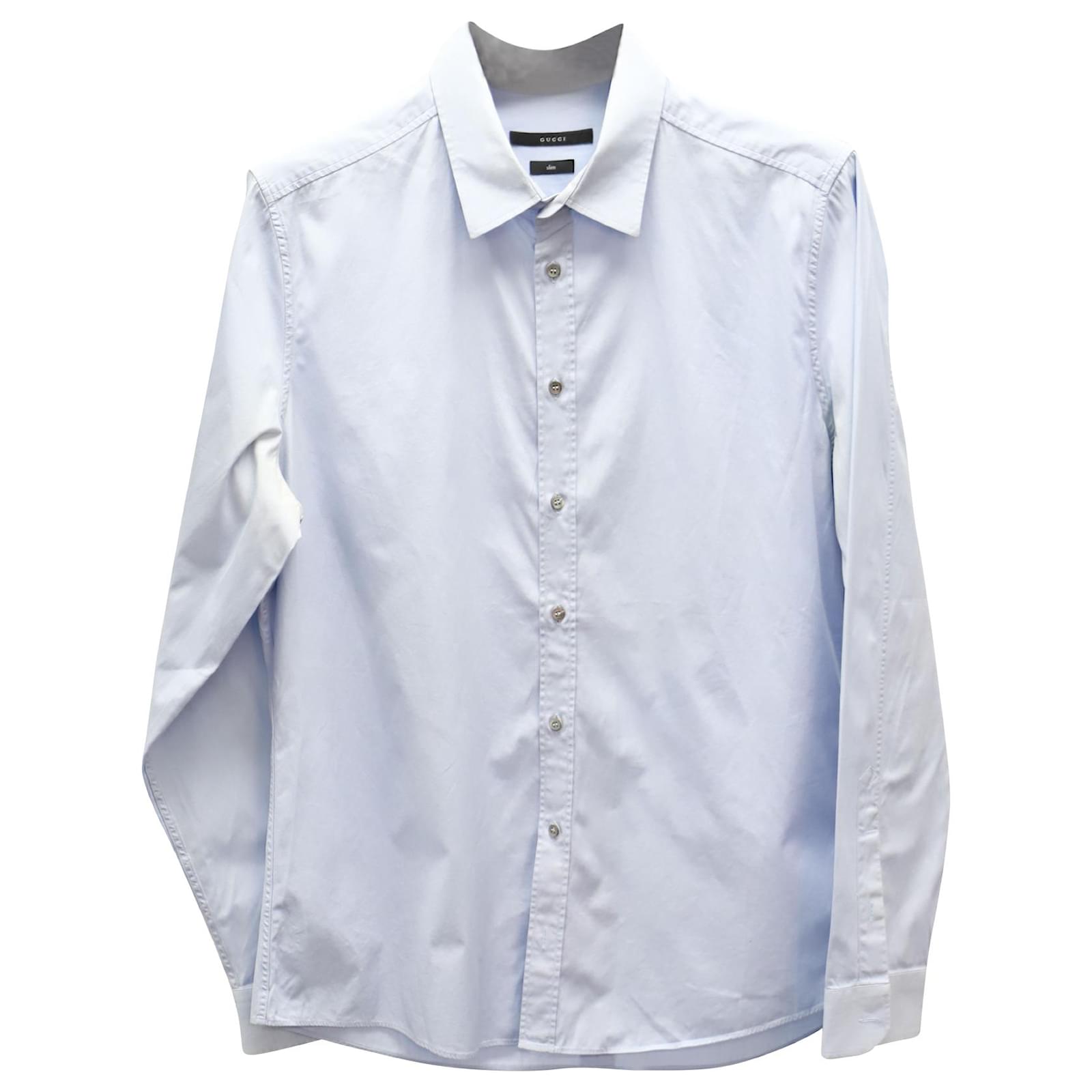 Gucci Slim Fit Shirt in Light Blue Cotton ref.752578 - Joli Closet