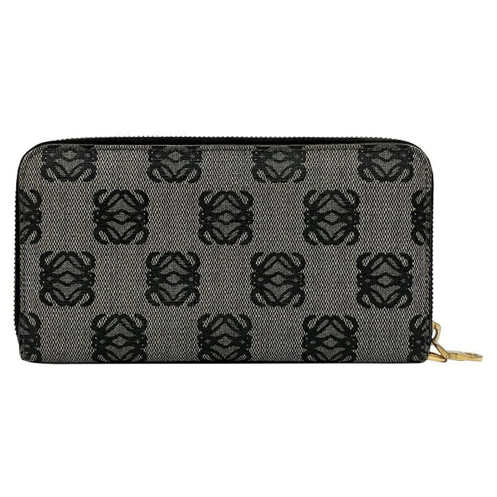Loewe Zip Around Wallet Black Cloth ref.752812 Joli Closet