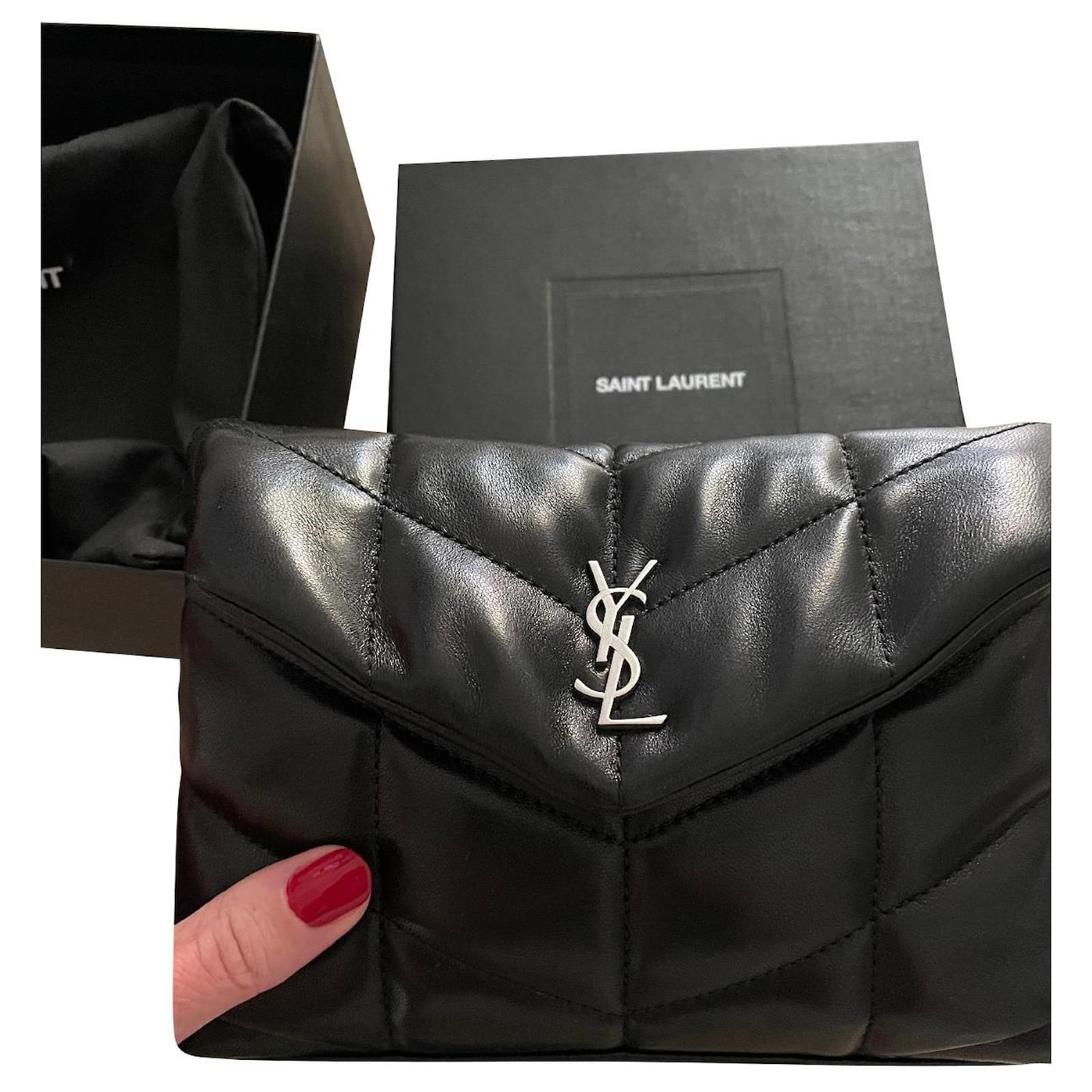 Saint Laurent Puffy pouch ysl Black Leather ref.753014 - Joli Closet