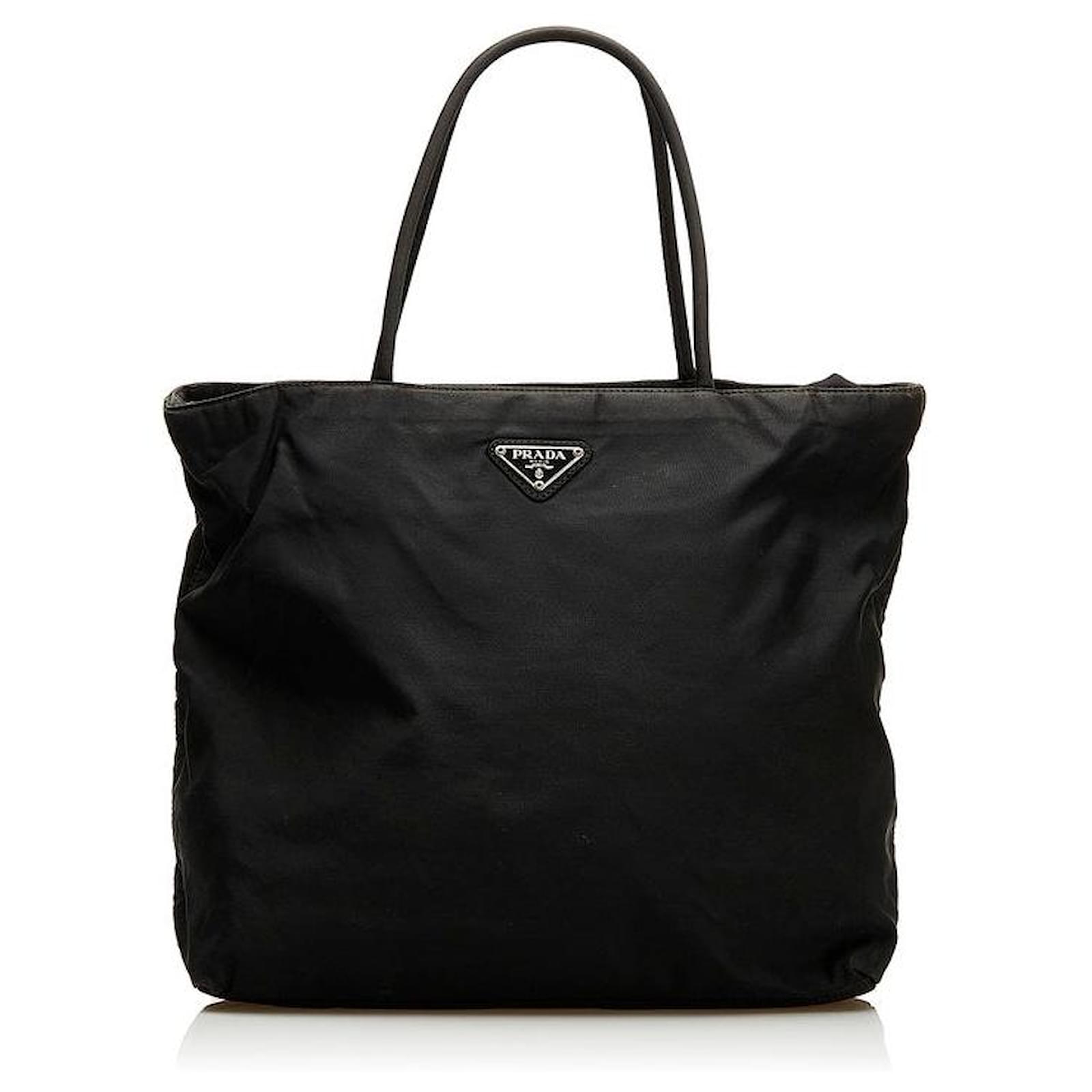 Vintage Prada Tessuto Black Nylon Tote Bag 