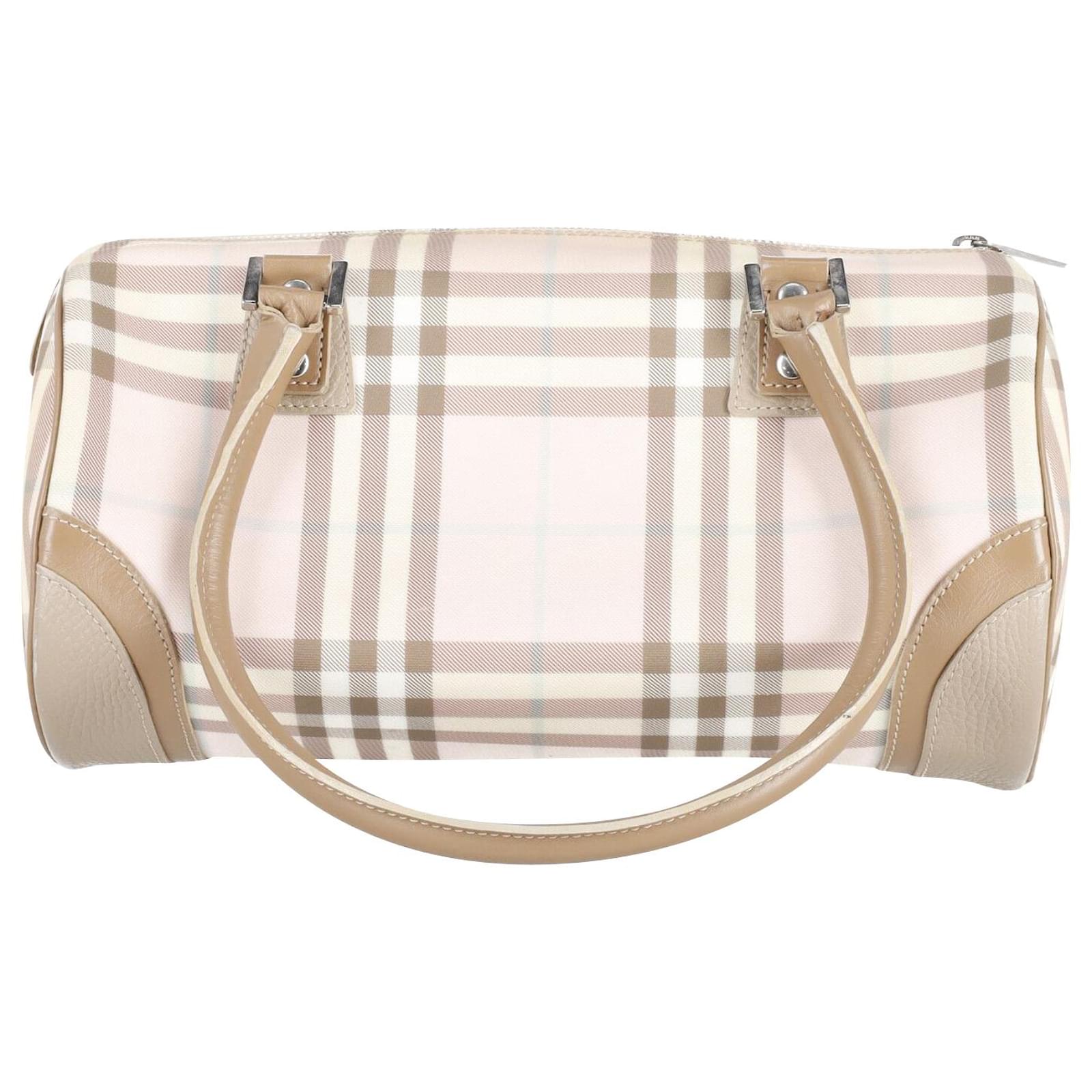 Burberry Small Candy Check Satchel in Pastel Pink Canvas Cloth ref.753808 -  Joli Closet