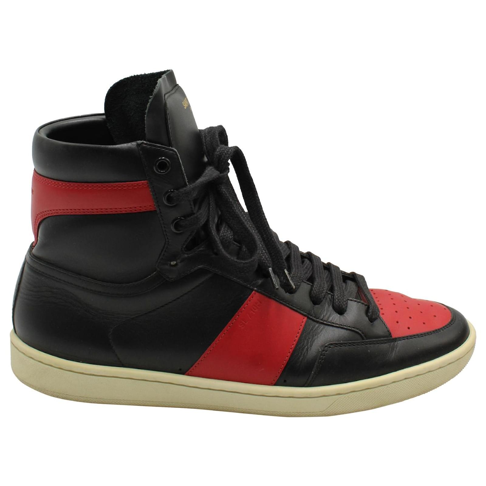 Saint Laurent Court Classic SL/10H High Top Sneakers in Black Leather ...