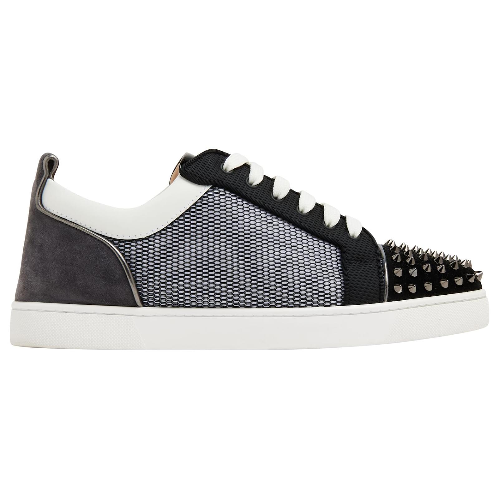 Louis Junior Spikes Sneakers in White - Christian Louboutin