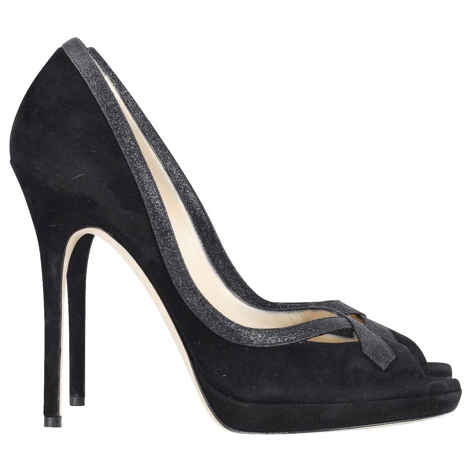 Escarpins GIUSEPPE ZANOTTI En Daim - Bout Ouvert, Talon Aiguille - Taille 36 - Violet - Neuf Avec Boîte