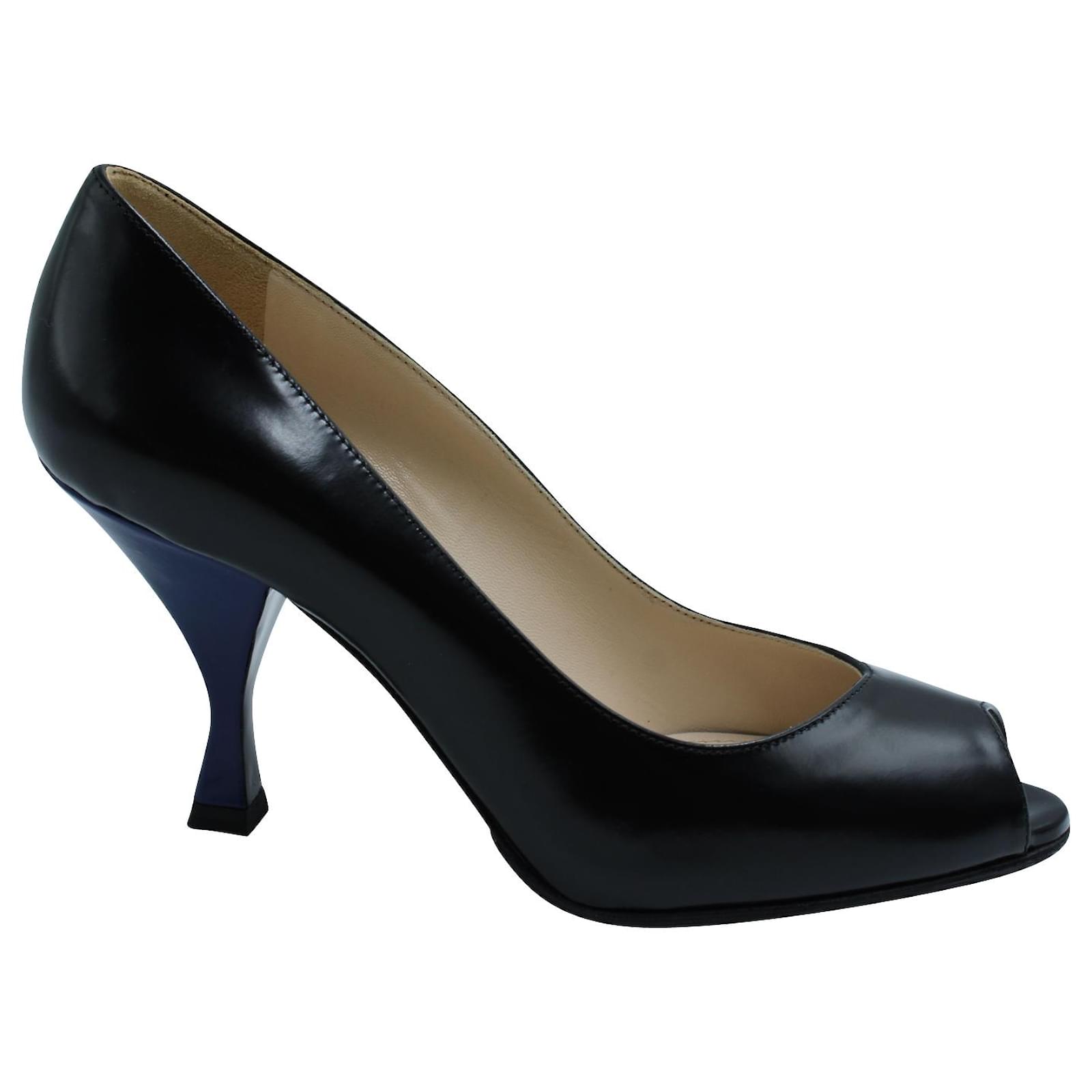 Prada peep sale toe pump