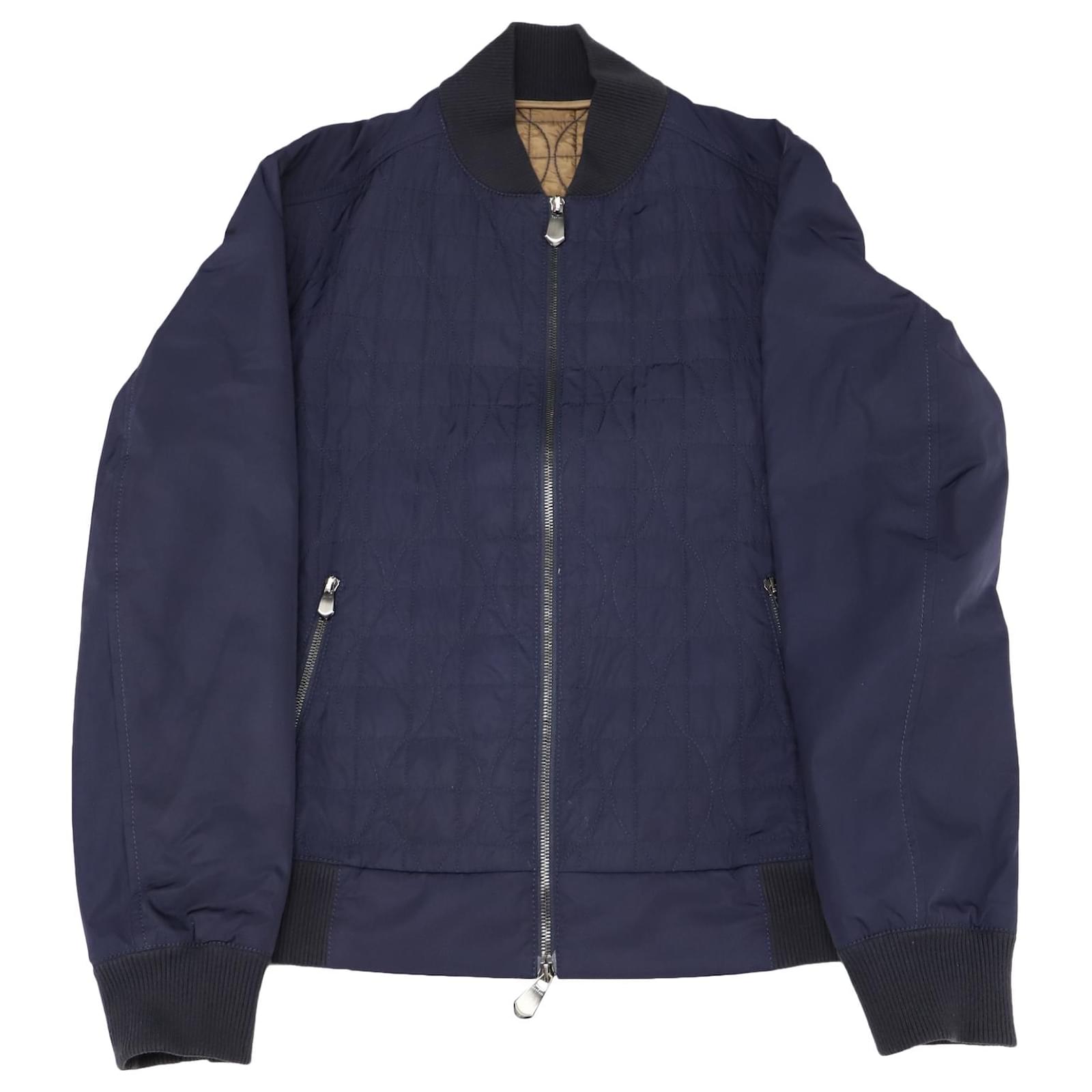 Blouson Bomber Matelass?� Berluti en Polyester Bleu Marine ref.754296 - Joli Closet