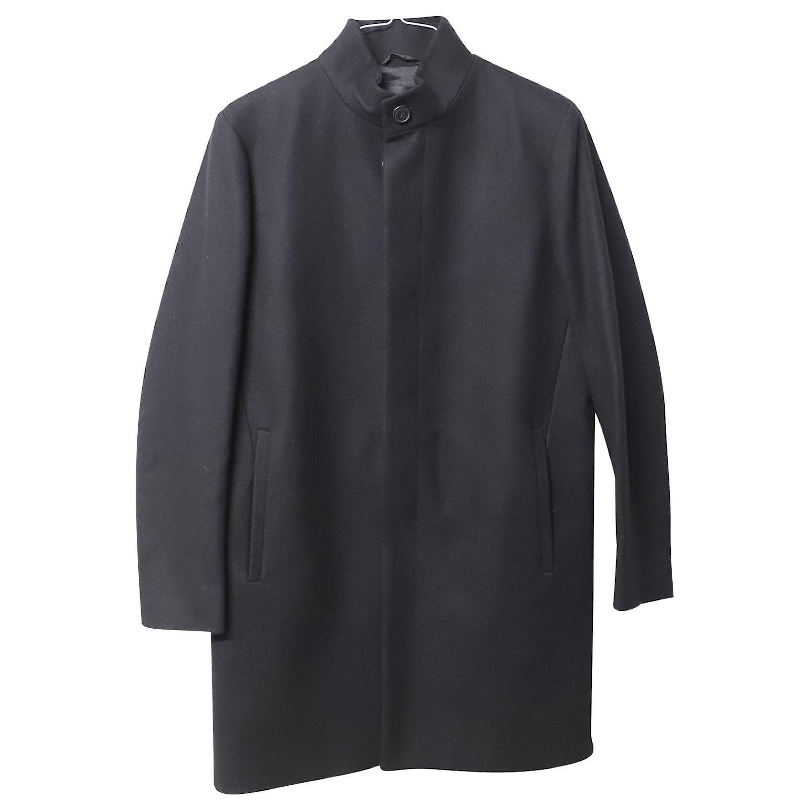 Theory Belvin Coat in Black Melton Wool ref.755779 - Joli Closet