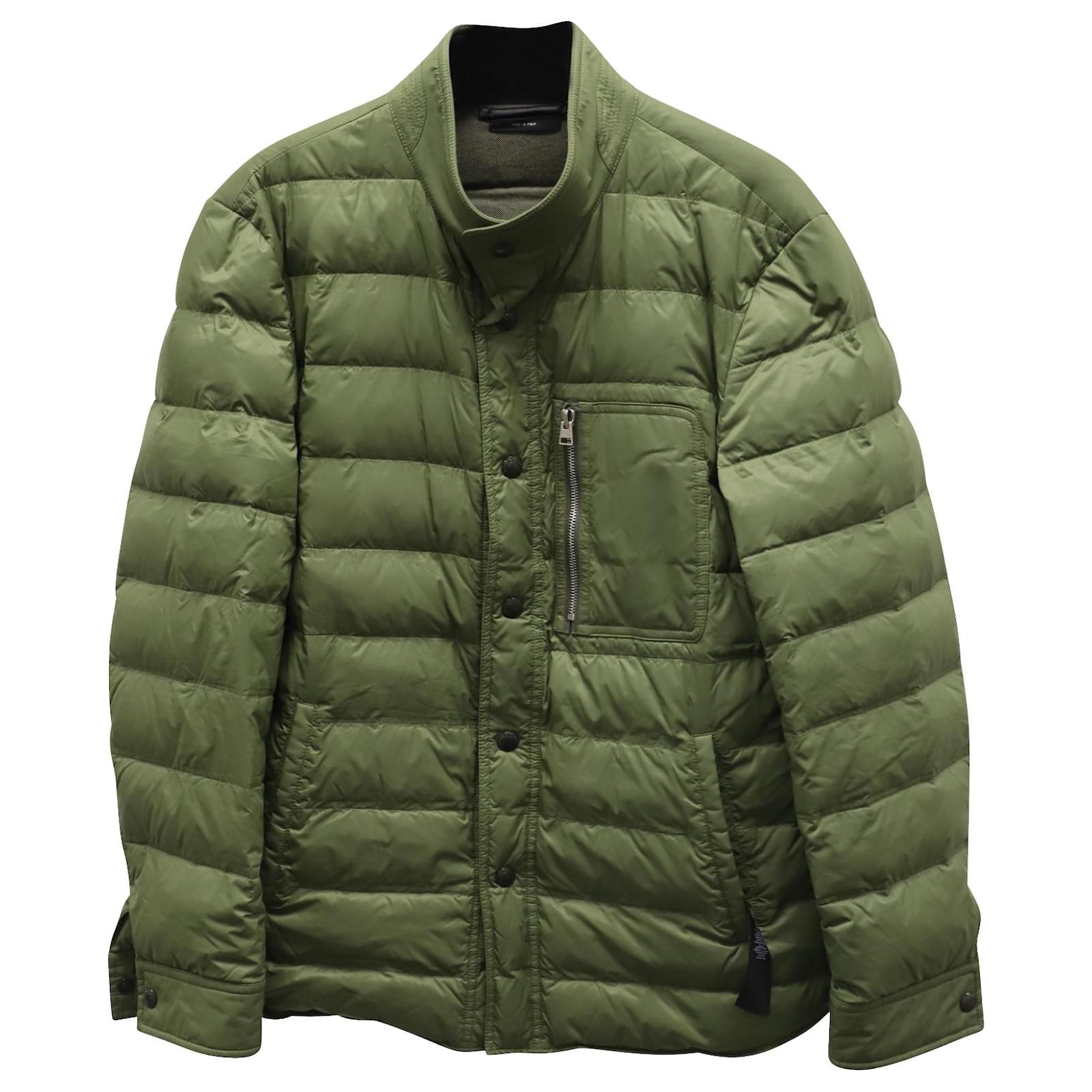 Tom Ford Quilted Down Jacket in Olive Polyester Green Olive green   - Joli Closet