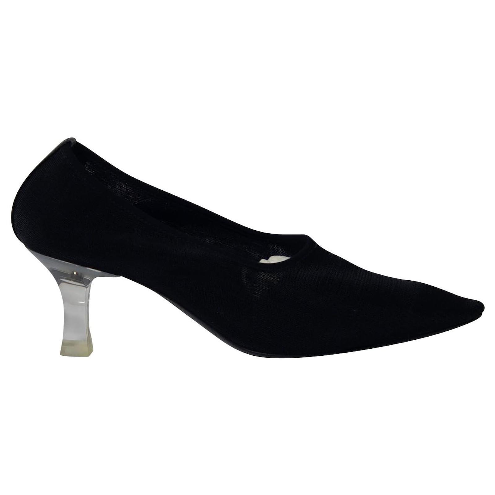 The Row Sock Pumps in Black Nylon