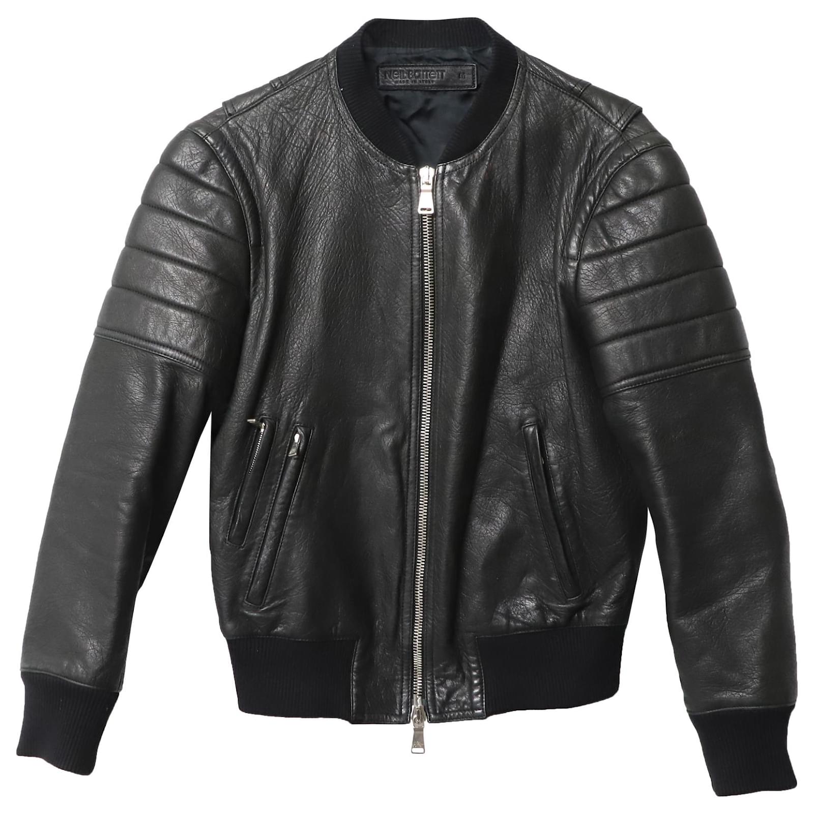 Neil Barrett Bomber Jacket in Black Leather ref.756096 - Joli Closet