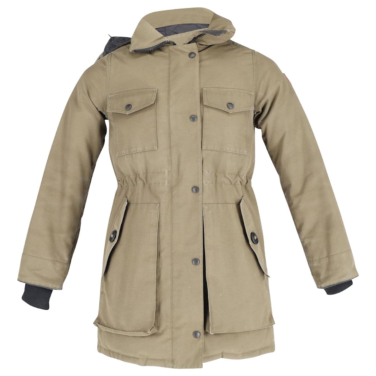 Canada Goose Gabriola Kapuzenparka aus khakifarbener Baumwolle