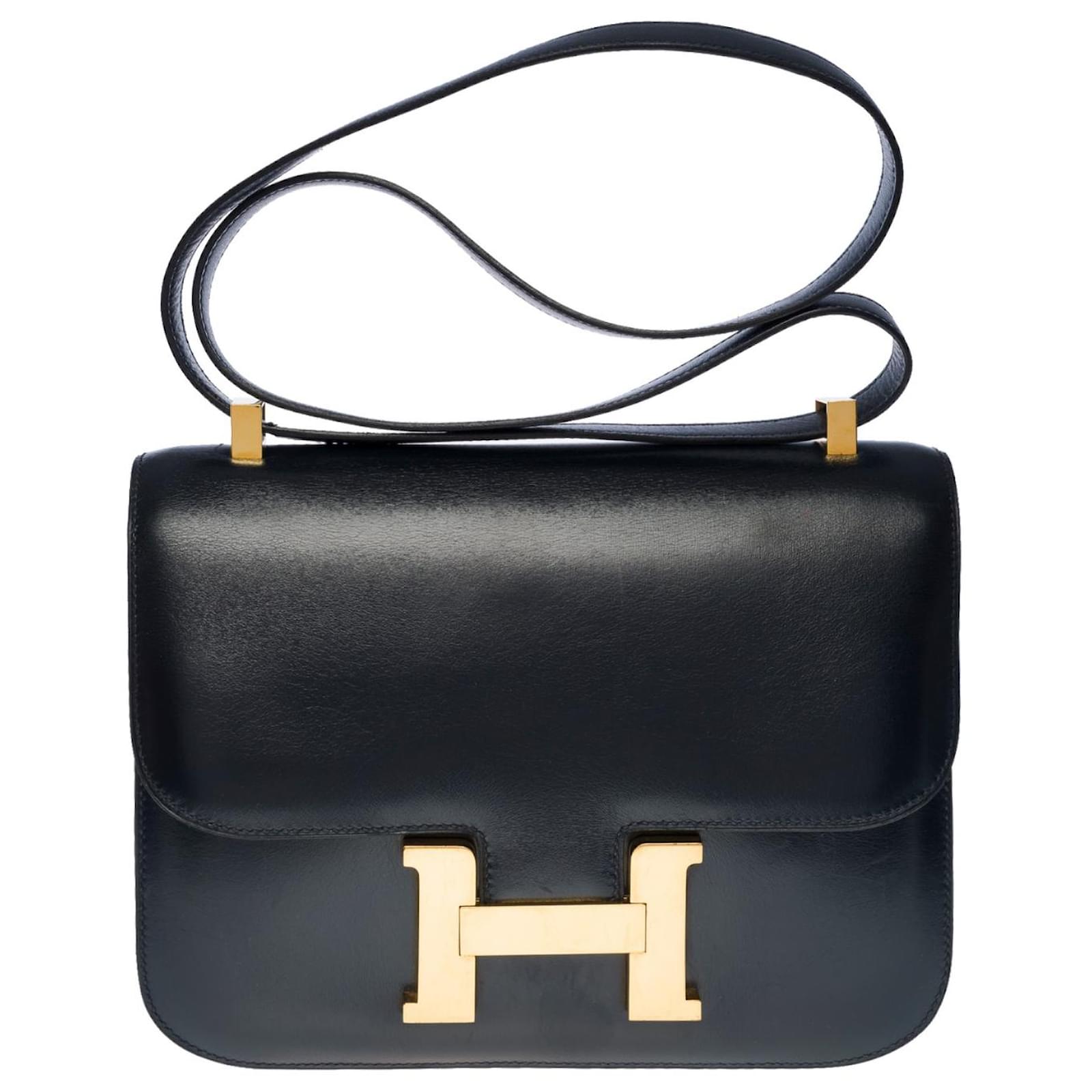 Hermès Splendid Hermes Constance handbag 23 cm in marine box leather ...