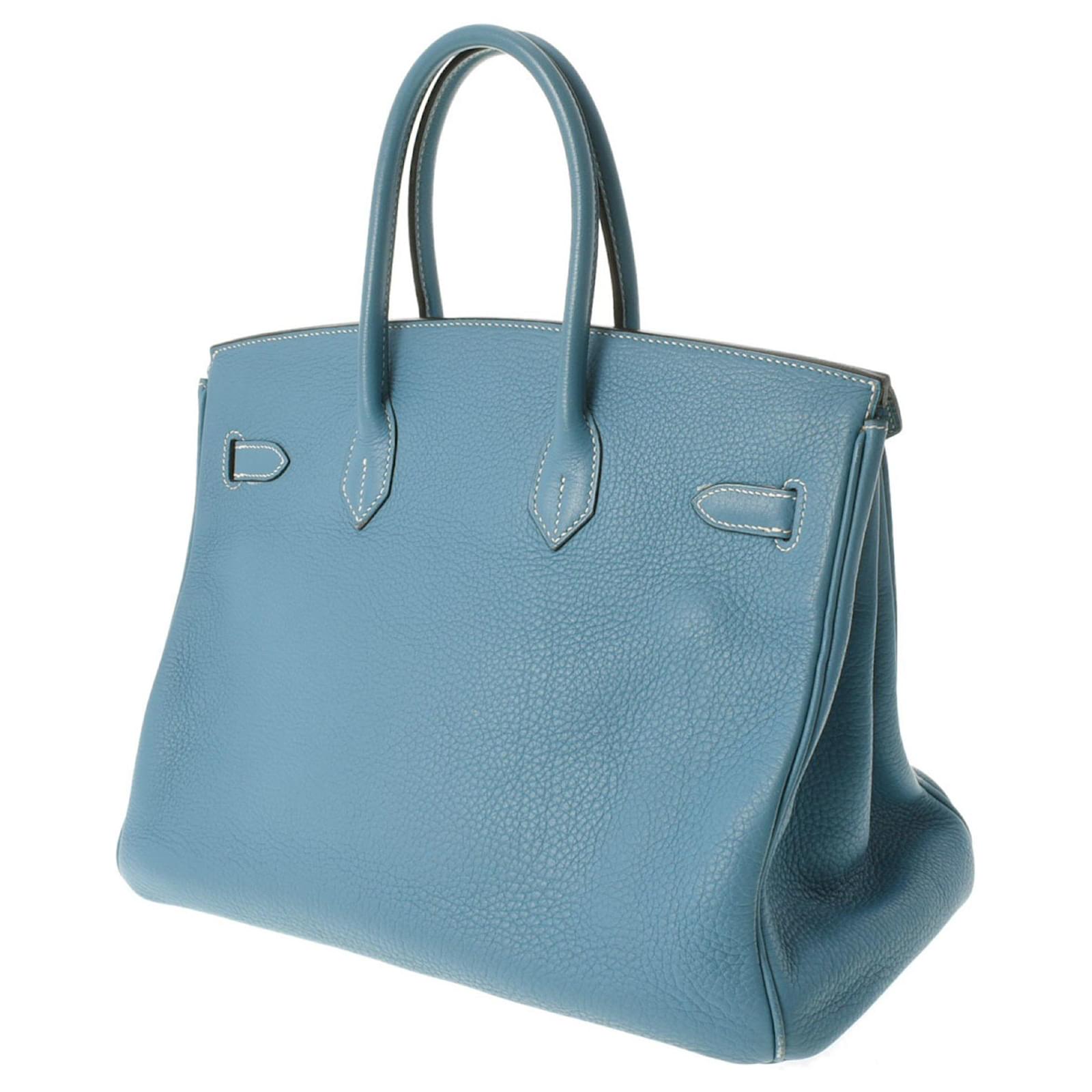 Hermès HERMES BIRKIN 35 Light blue Leather ref.756932 - Joli Closet