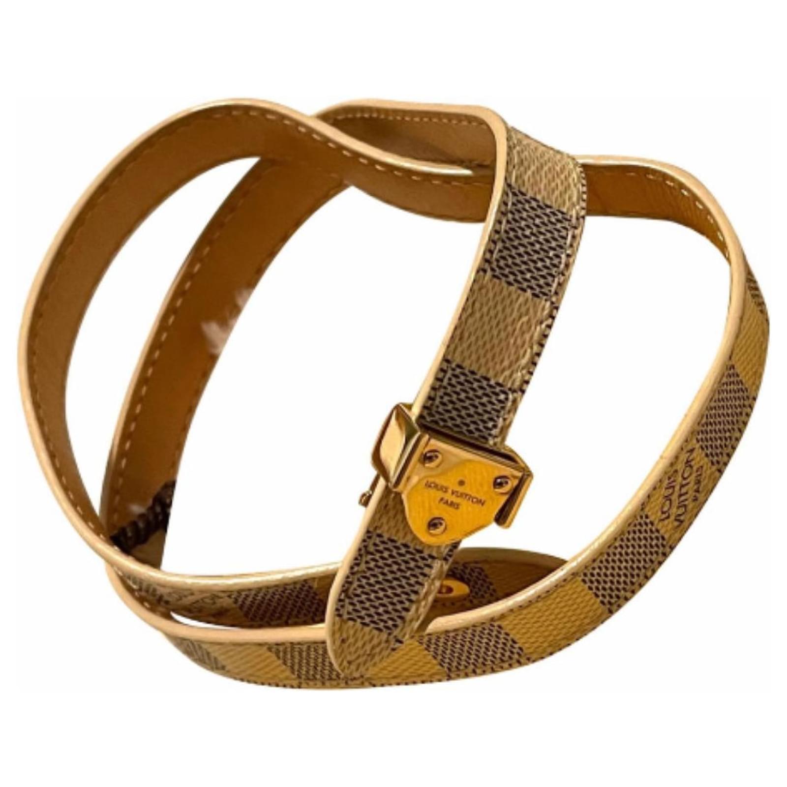 Louis Vuitton Damier Azur leather bracelet