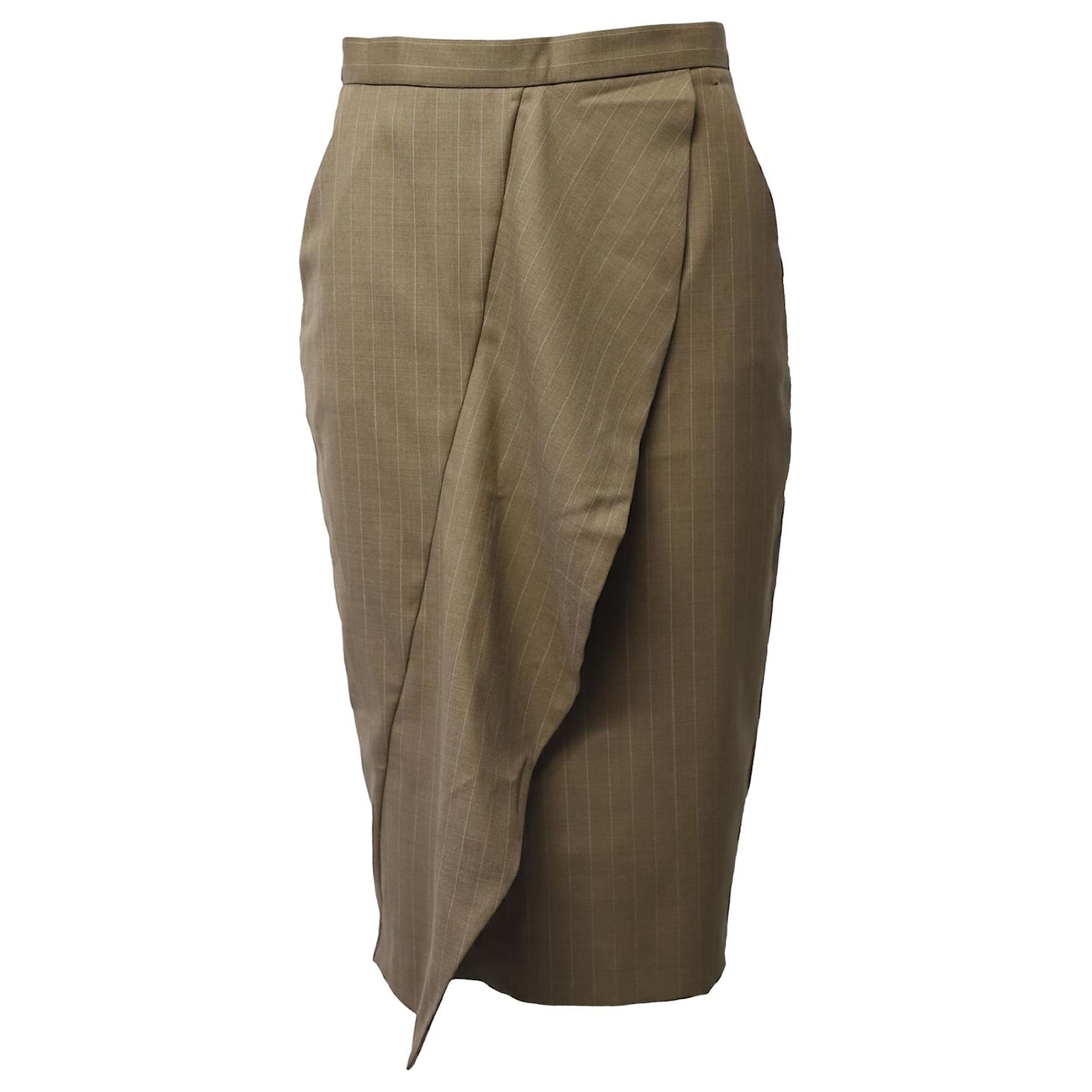 Brown wool pencil clearance skirt