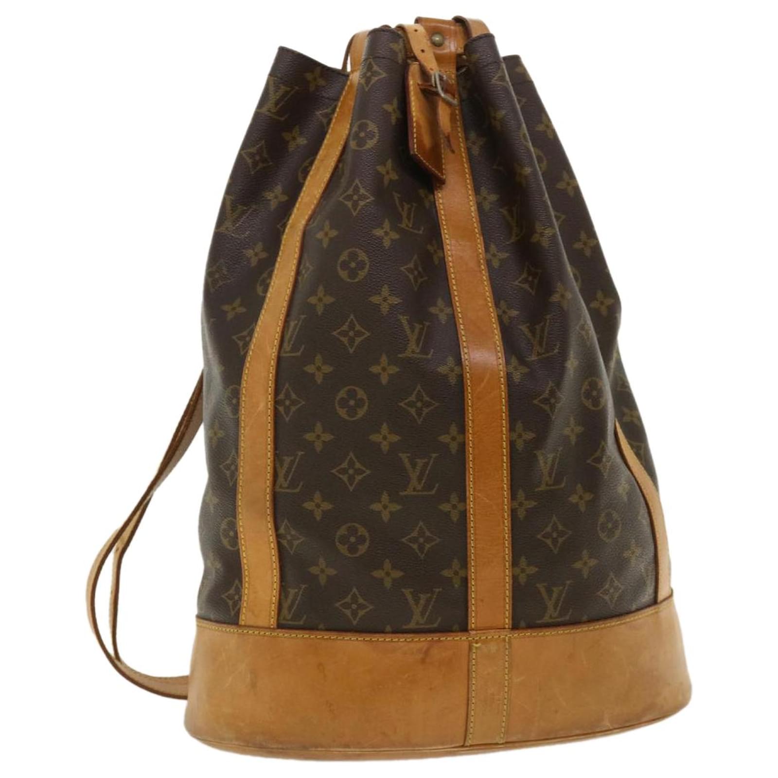 Louis Vuitton Monogram Randonnee GM Leather Fabric Brown Shoulder