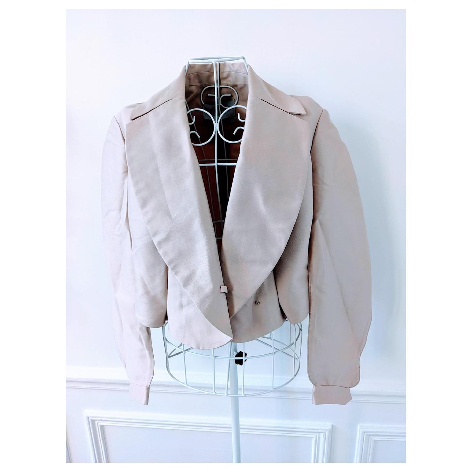 Veste courte Yves Saint Laurent Coton Cr?�me ref.758245 - Joli Closet