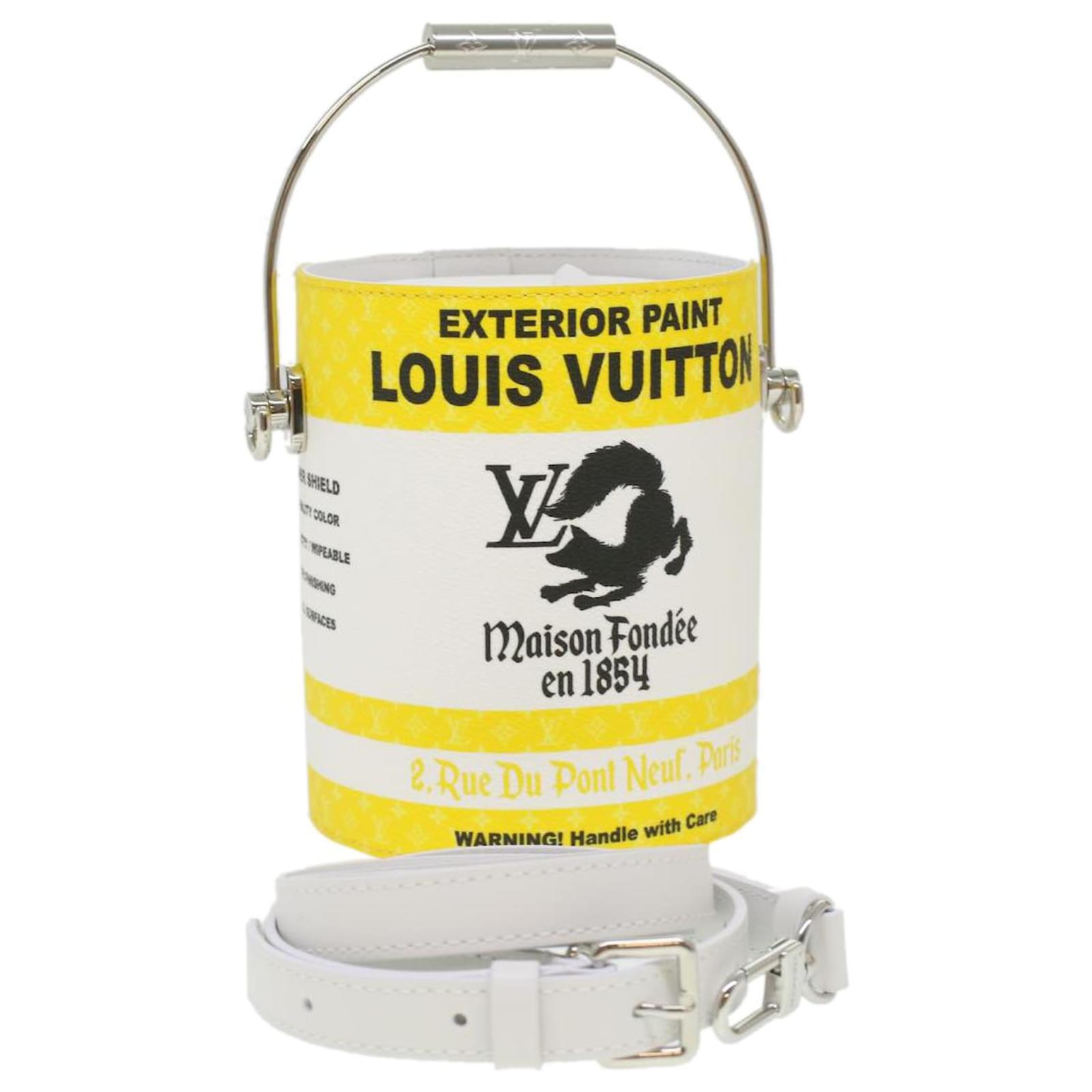 Handbags Louis Vuitton Louis Vuitton Monogram Painted Can Hand Bag PVC 2way Yellow M81593 Auth 34199a