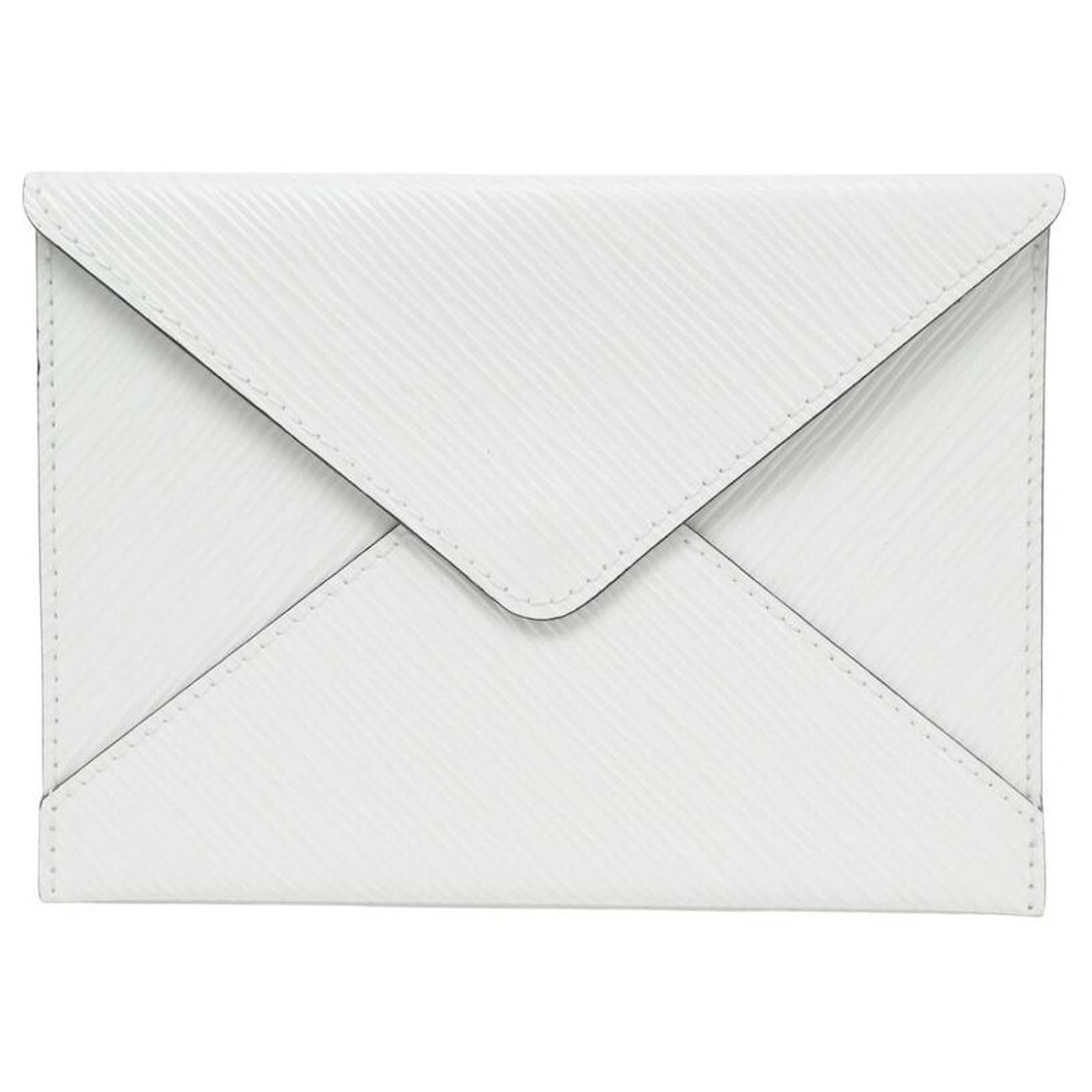 LOUIS VUITTON FW 2021 NEW White Epi Leather Invitation Envelope Pouch Bag  Clutch