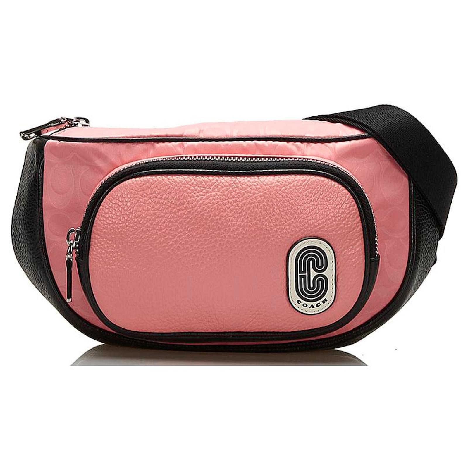 Coach Signature Canvas & Leather Belt Bag 1685 Pink Pony-style calfskin  ref.759403 - Joli Closet