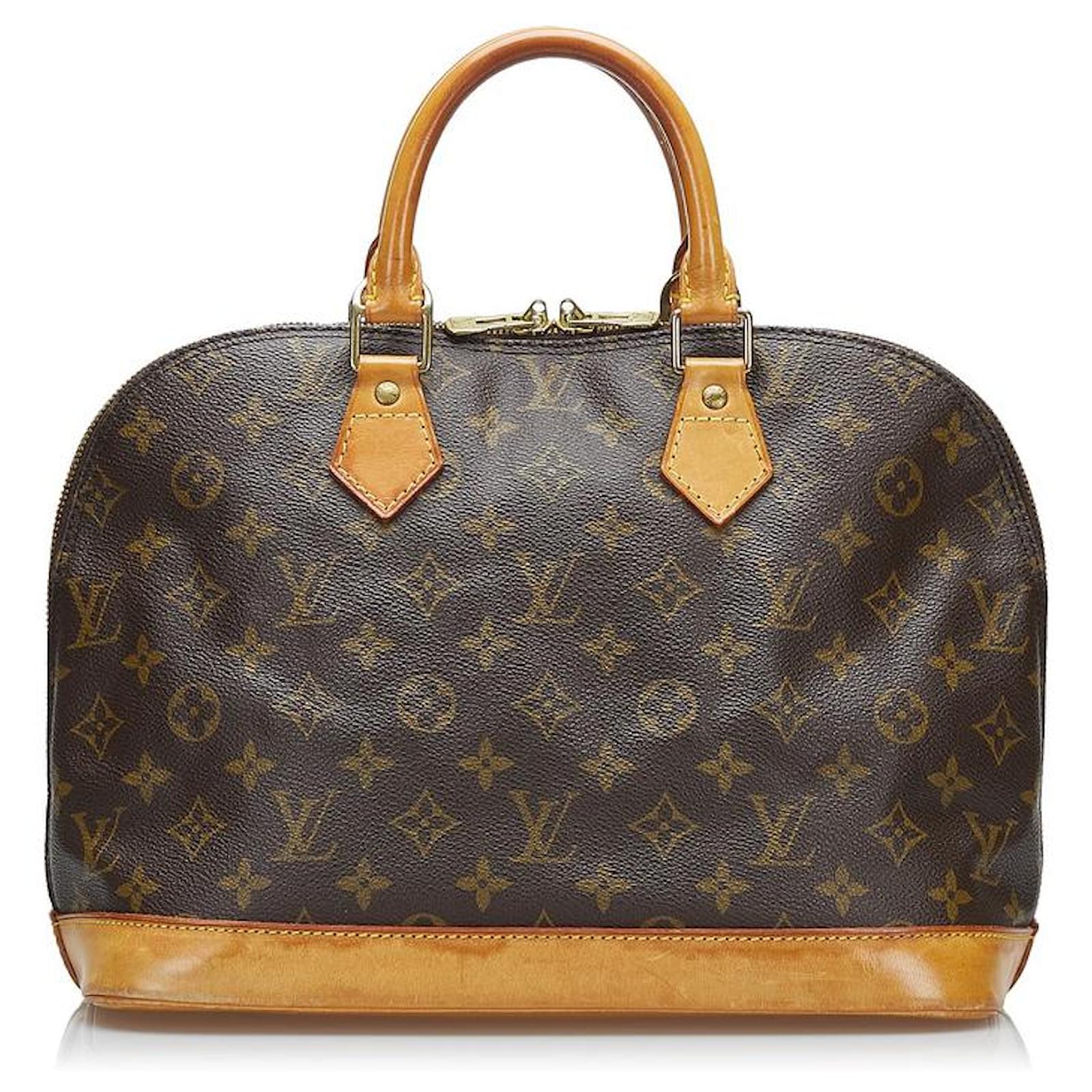 LOUIS VUITTON Nomad Leather Alma Hand Bag Camel M85394 LV Auth