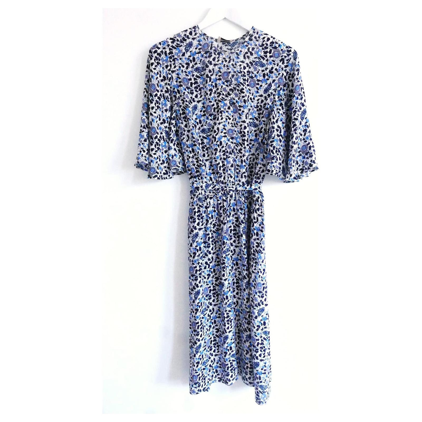 Zadig Voltaire Robe Rhone Soft Viscose Bleu Joli Closet