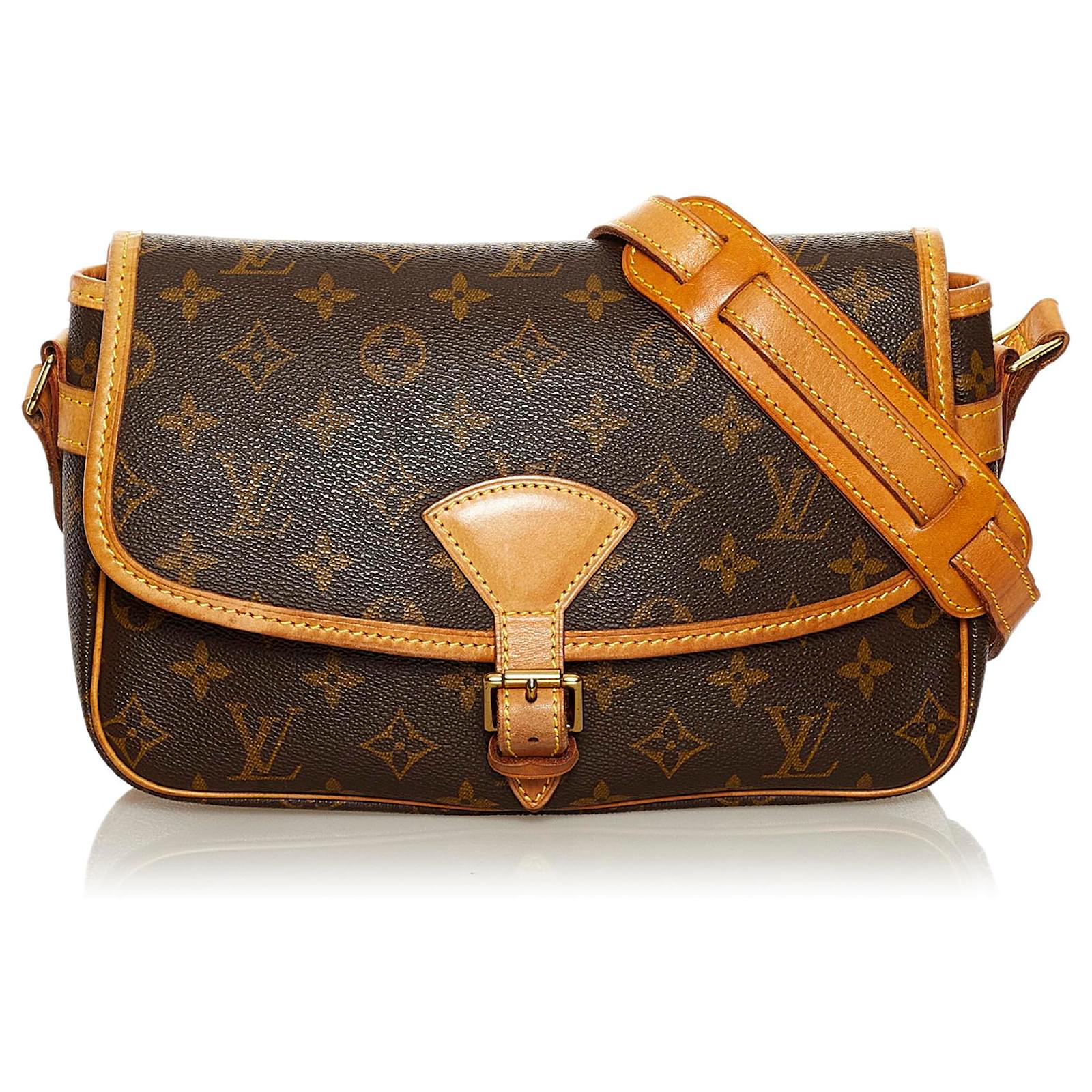 Louis Vuitton Brown Monogram Sologne Leather Cloth ref.213705 - Joli Closet
