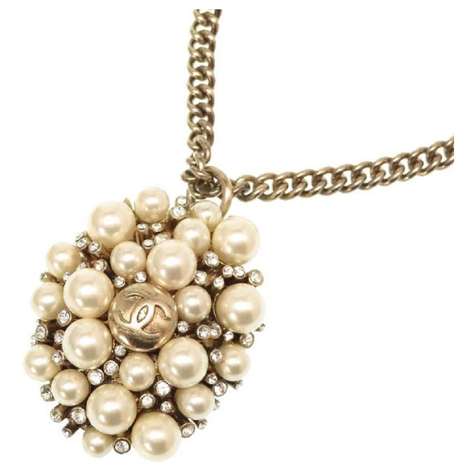 CHANEL Coco Mark Artificial Pearl Metal Pendant Ne  Womens jewelry necklace,  Chanel pendant, Womens necklaces