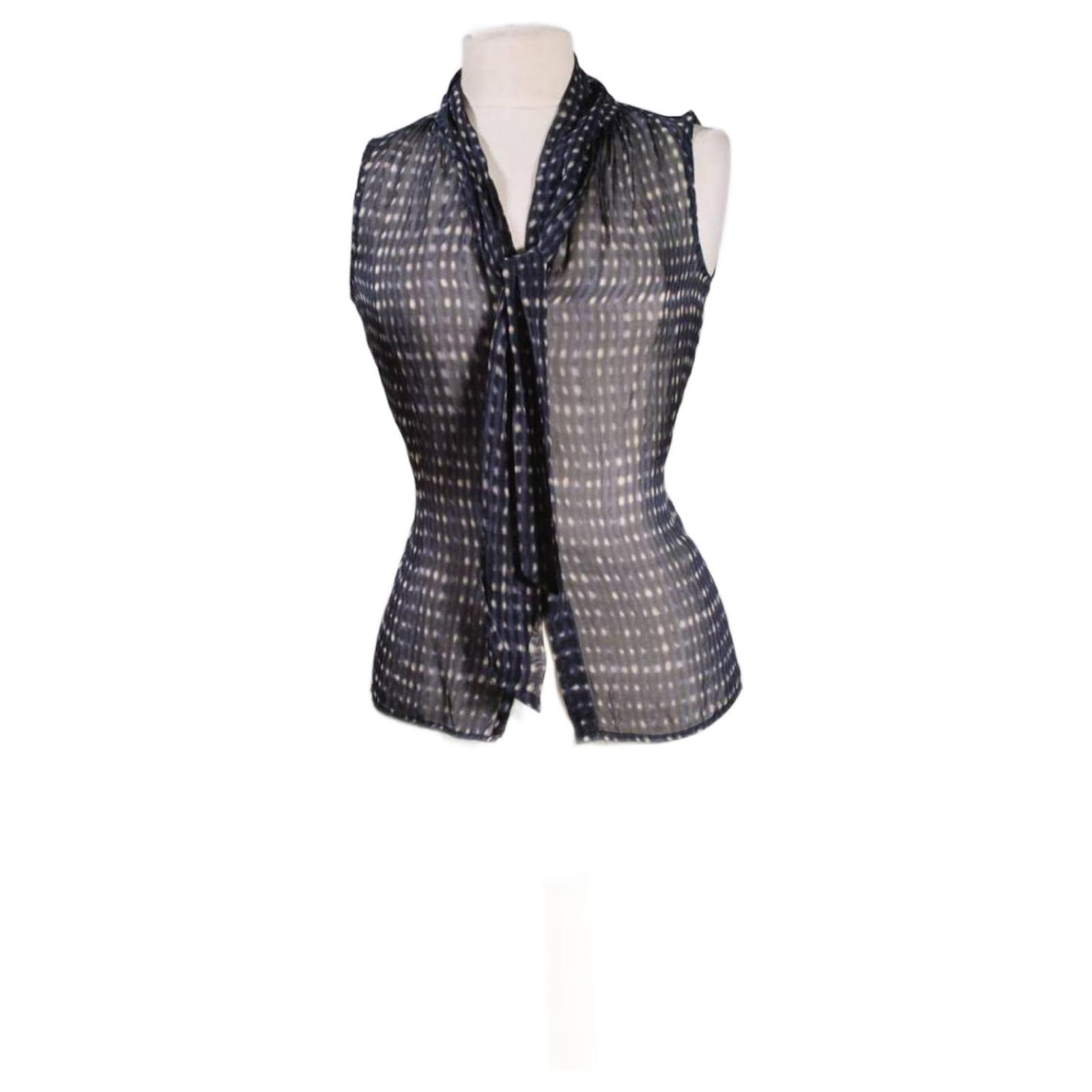 Top Tara Jarmon 36 Blue Silk ref.762120 - Joli Closet